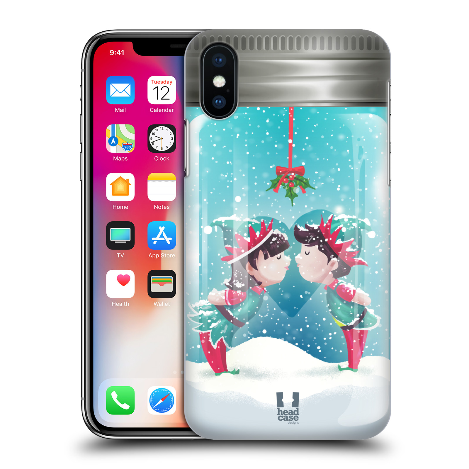 Pouzdro na mobil Apple Iphone X/XS - HEAD CASE - Vánoční polibek