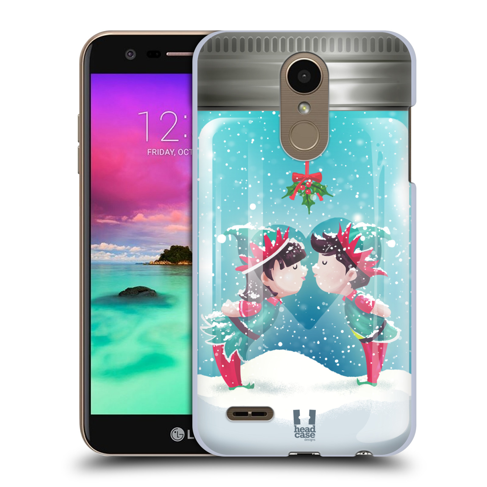 Pouzdro na mobil LG K10 2018 - HEAD CASE - Vánoční polibek