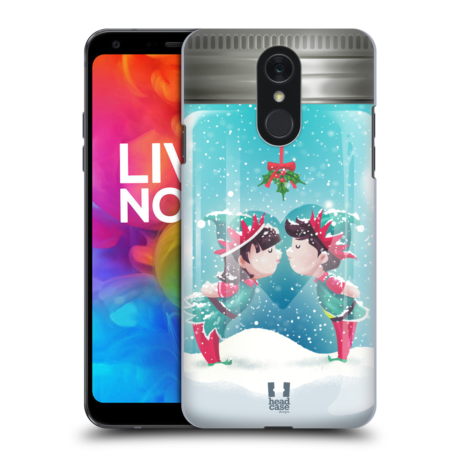 Pouzdro na mobil LG Q7 - HEAD CASE - Vánoční polibek