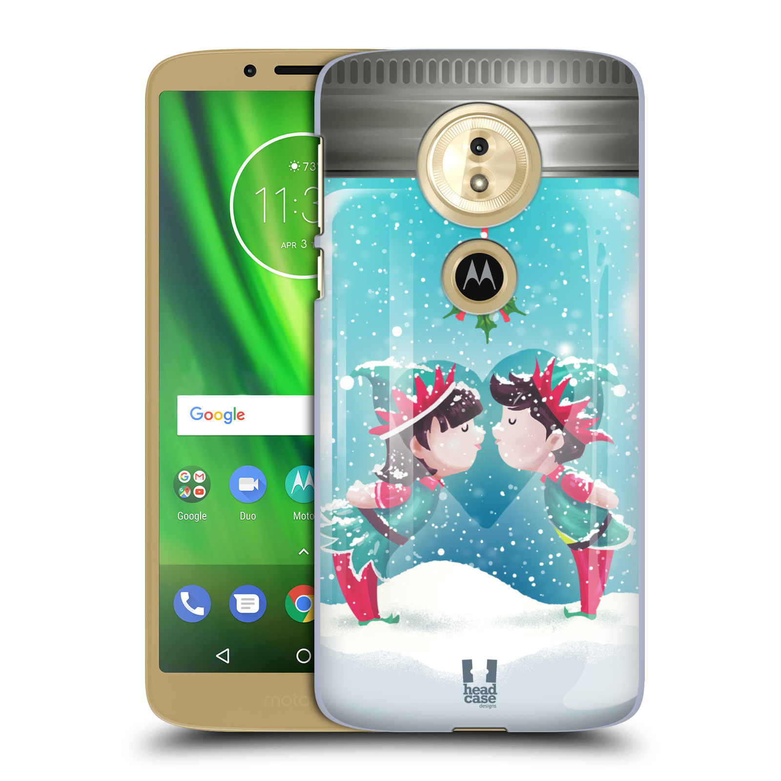 Pouzdro na mobil Motorola Moto E5 - HEAD CASE - Vánoční polibek