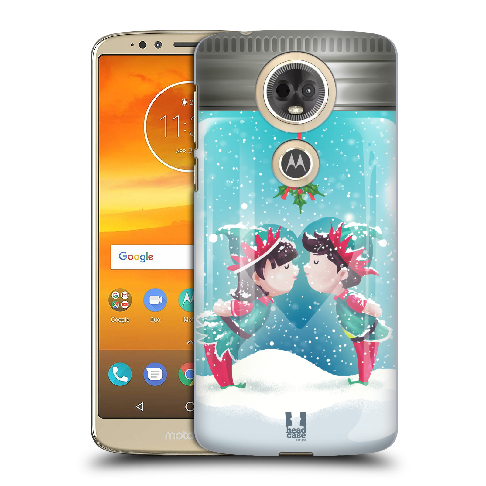 Pouzdro na mobil Motorola Moto E5 PLUS - HEAD CASE - Vánoční polibek
