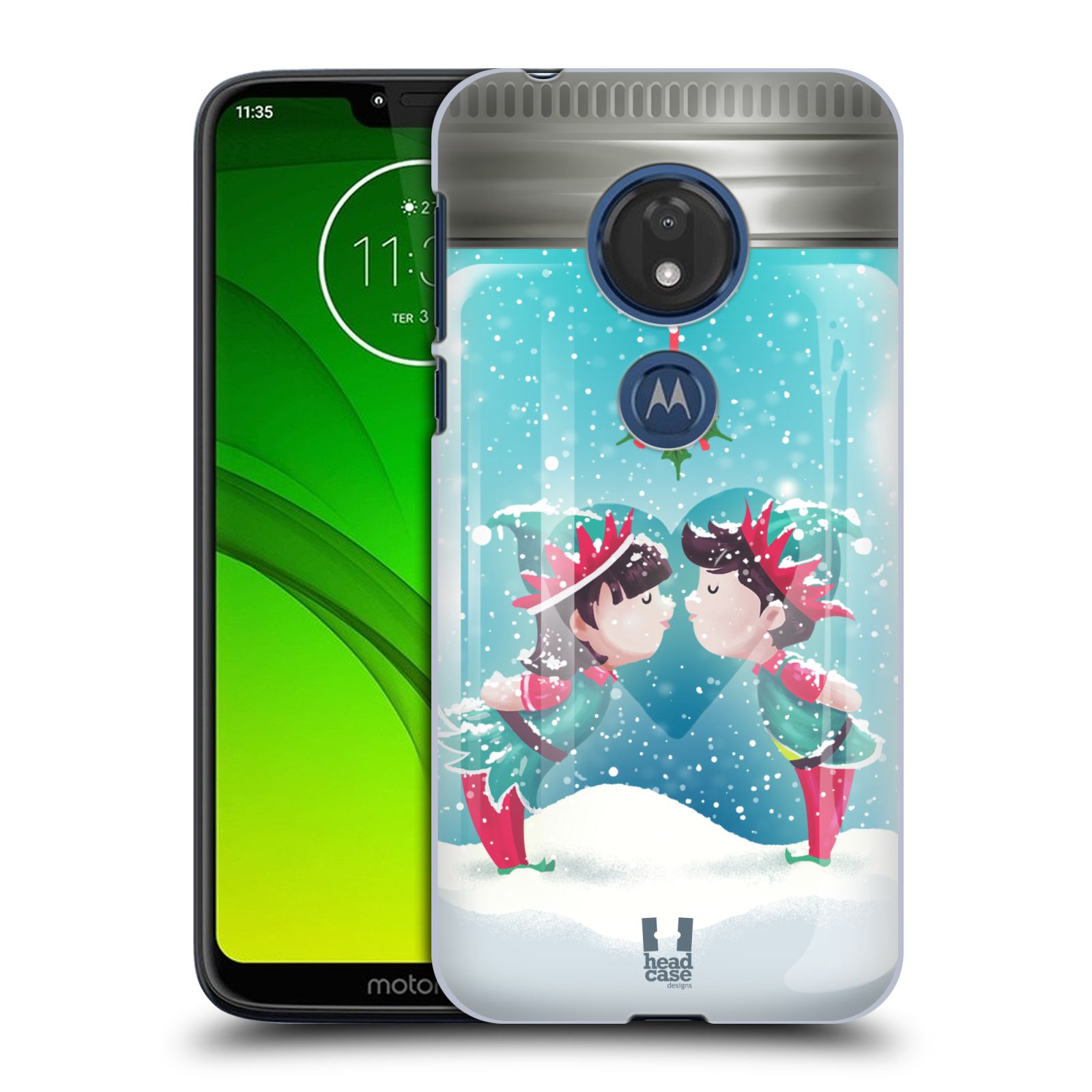 Pouzdro na mobil Motorola Moto G7 Play - HEAD CASE - Vánoční polibek