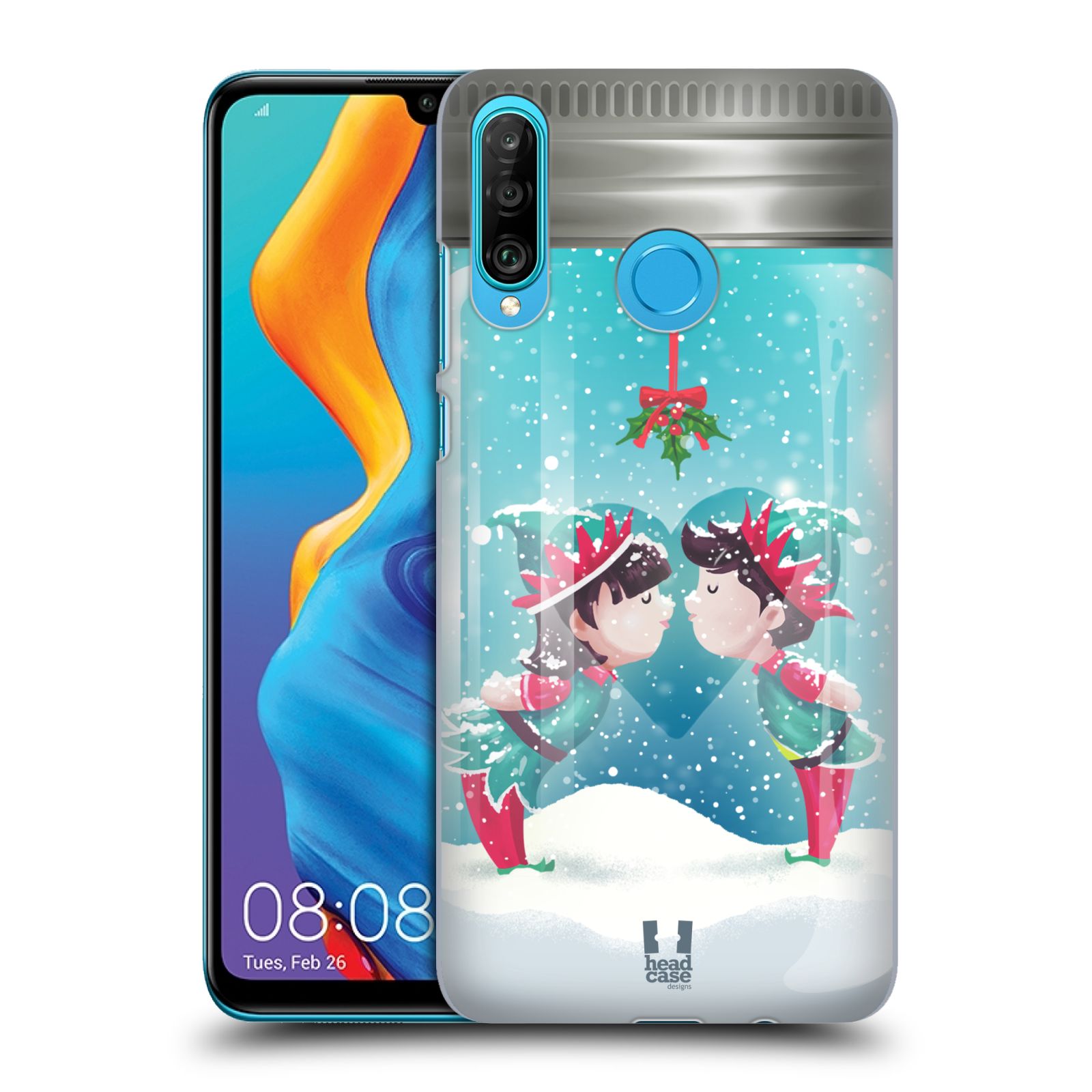 Pouzdro na mobil Huawei P30 LITE - HEAD CASE - Vánoční polibek