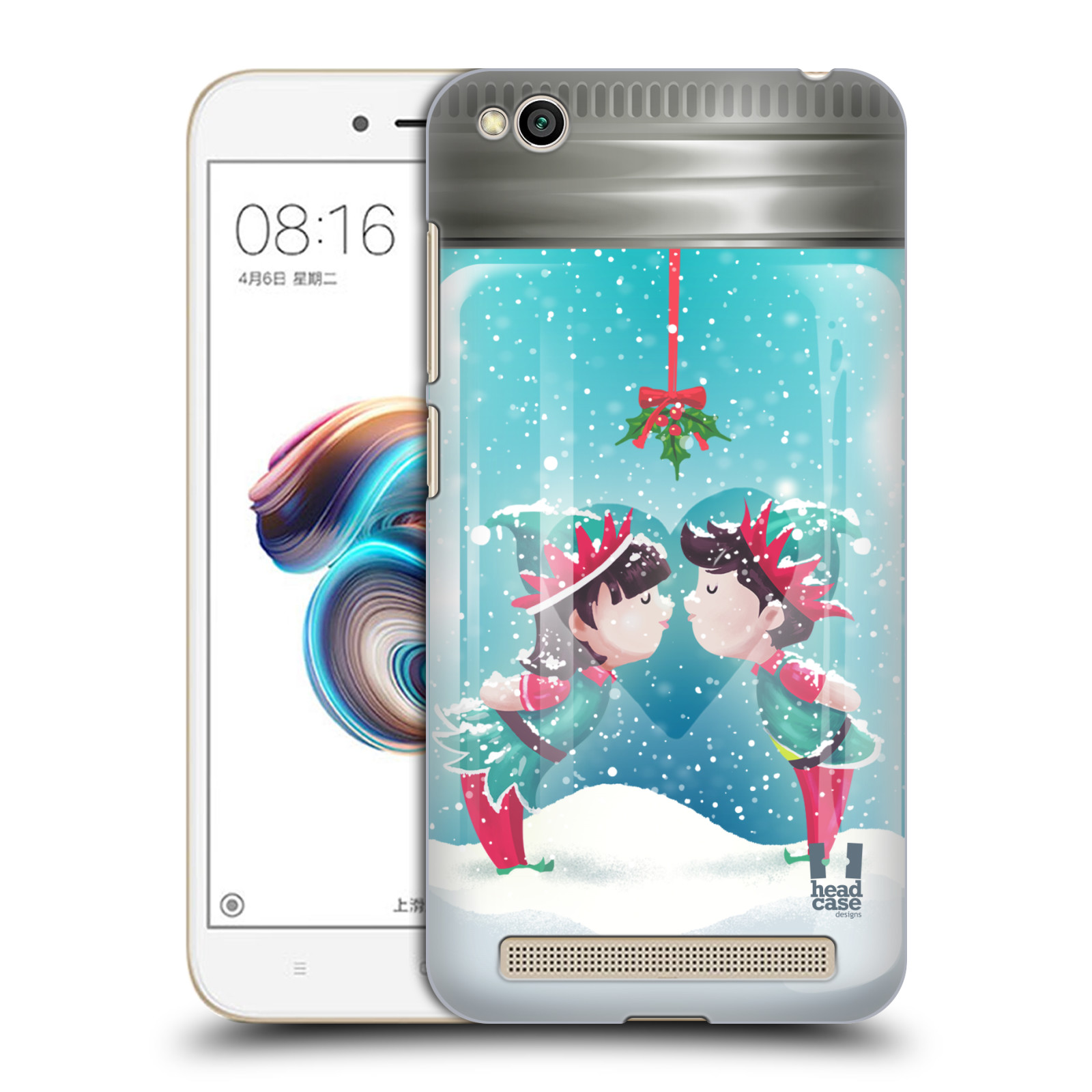 Pouzdro na mobil Xiaomi Redmi 5A - HEAD CASE - Vánoční polibek