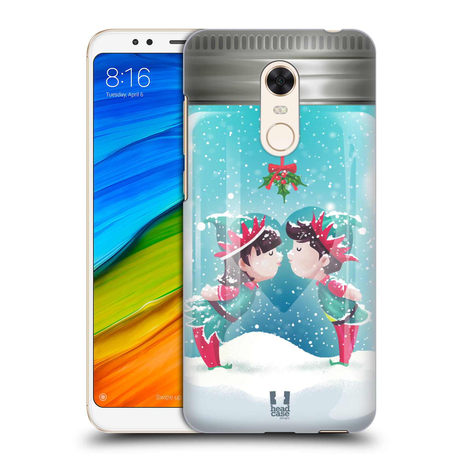 Pouzdro na mobil Xiaomi Redmi 5 PLUS (REDMI 5+) - HEAD CASE - Vánoční polibek