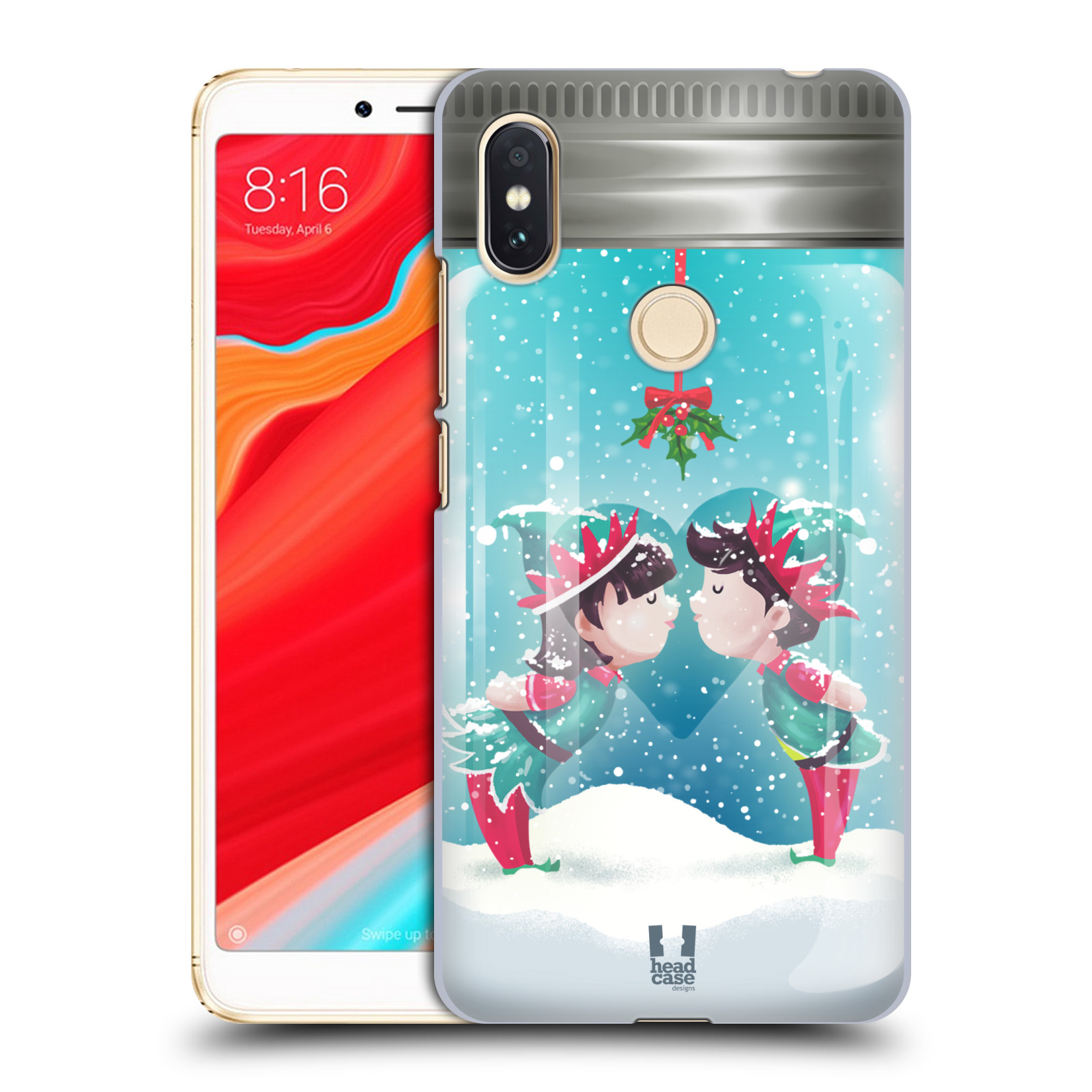 Pouzdro na mobil Xiaomi Redmi S2 - HEAD CASE - Vánoční polibek
