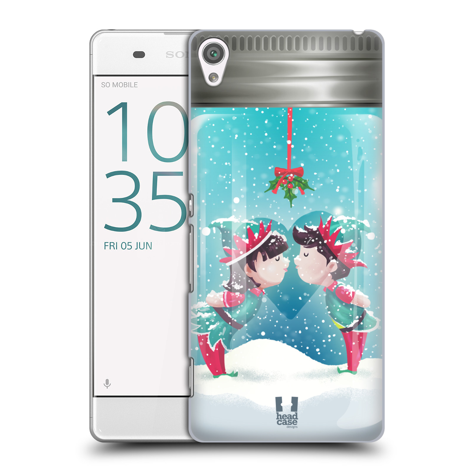 Pouzdro na mobil Sony Xperia XA - HEAD CASE - Vánoční polibek