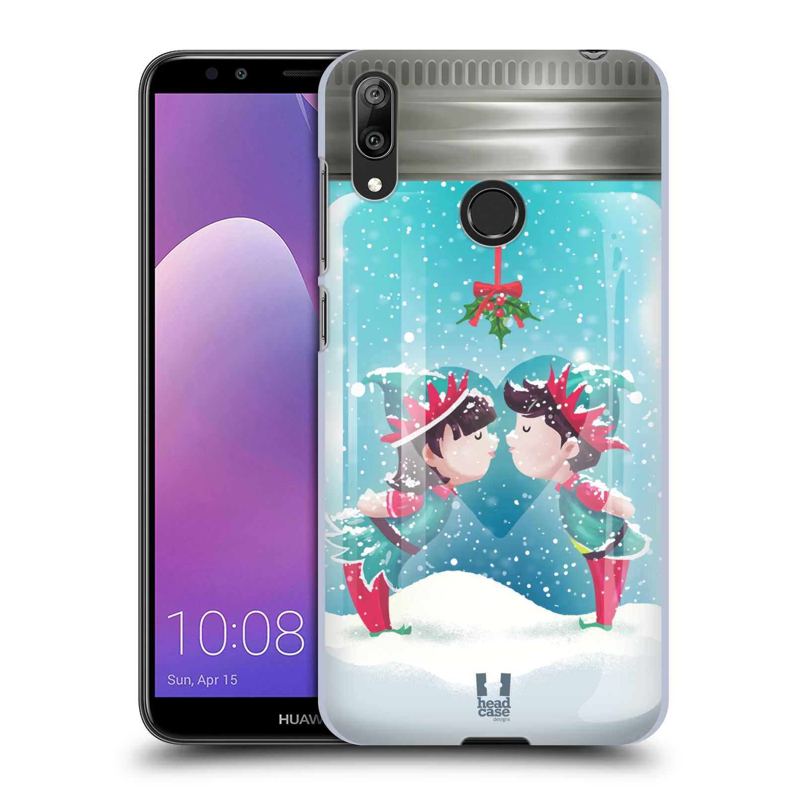 Pouzdro na mobil Huawei Y7 2019 - HEAD CASE - Vánoční polibek