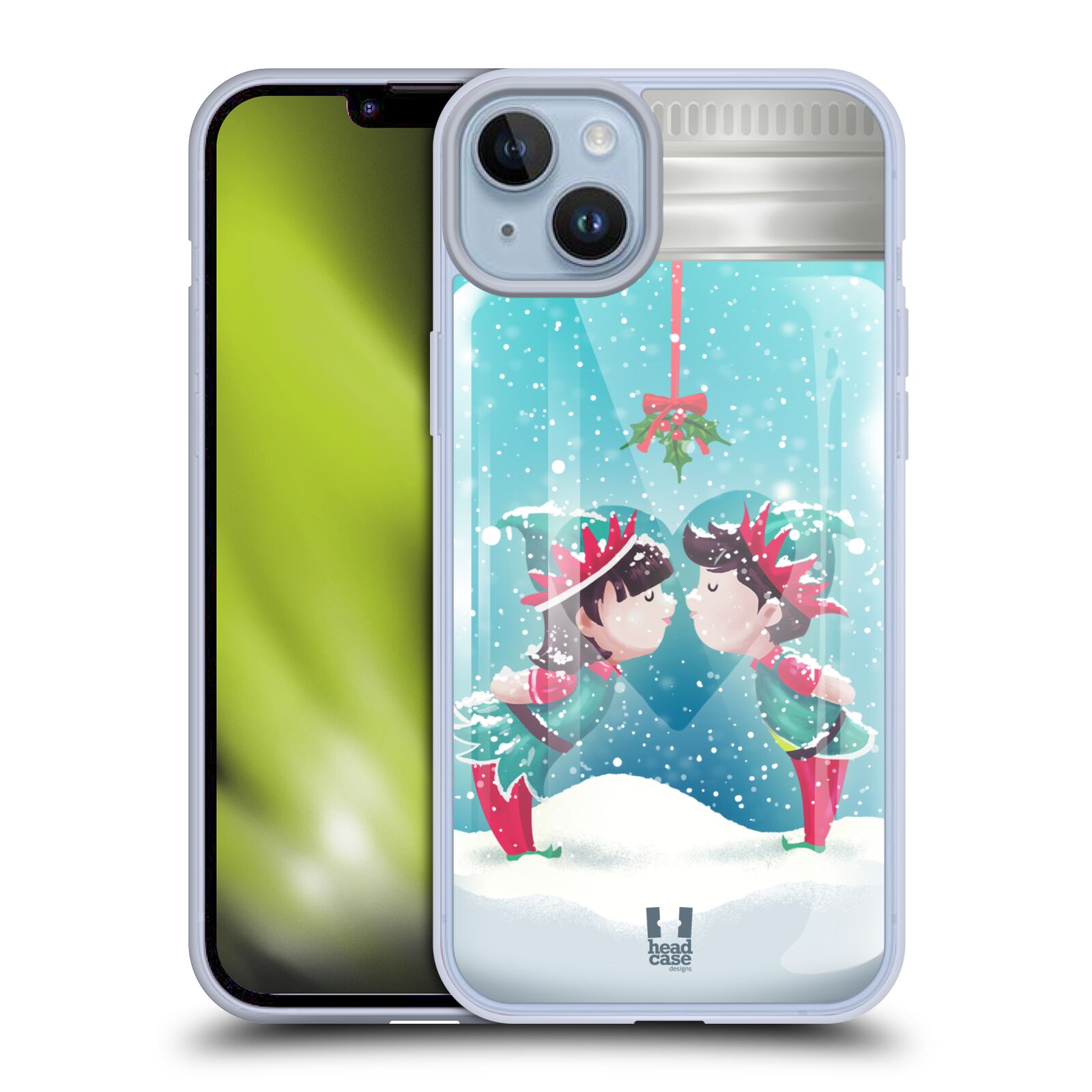 Pouzdro na mobil Apple Iphone 14 PLUS - HEAD CASE - Vánoční polibek