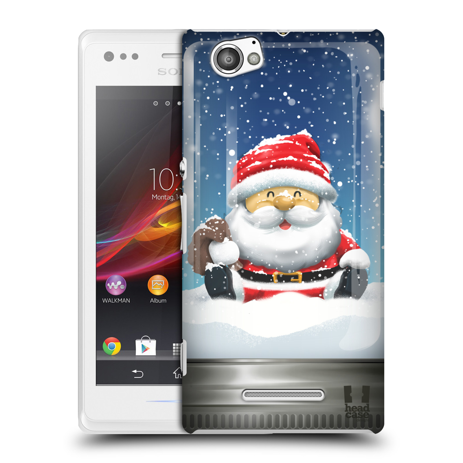 HEAD CASE plastový obal na mobil Sony Xperia M vzor Vánoce v těžítku SANTA