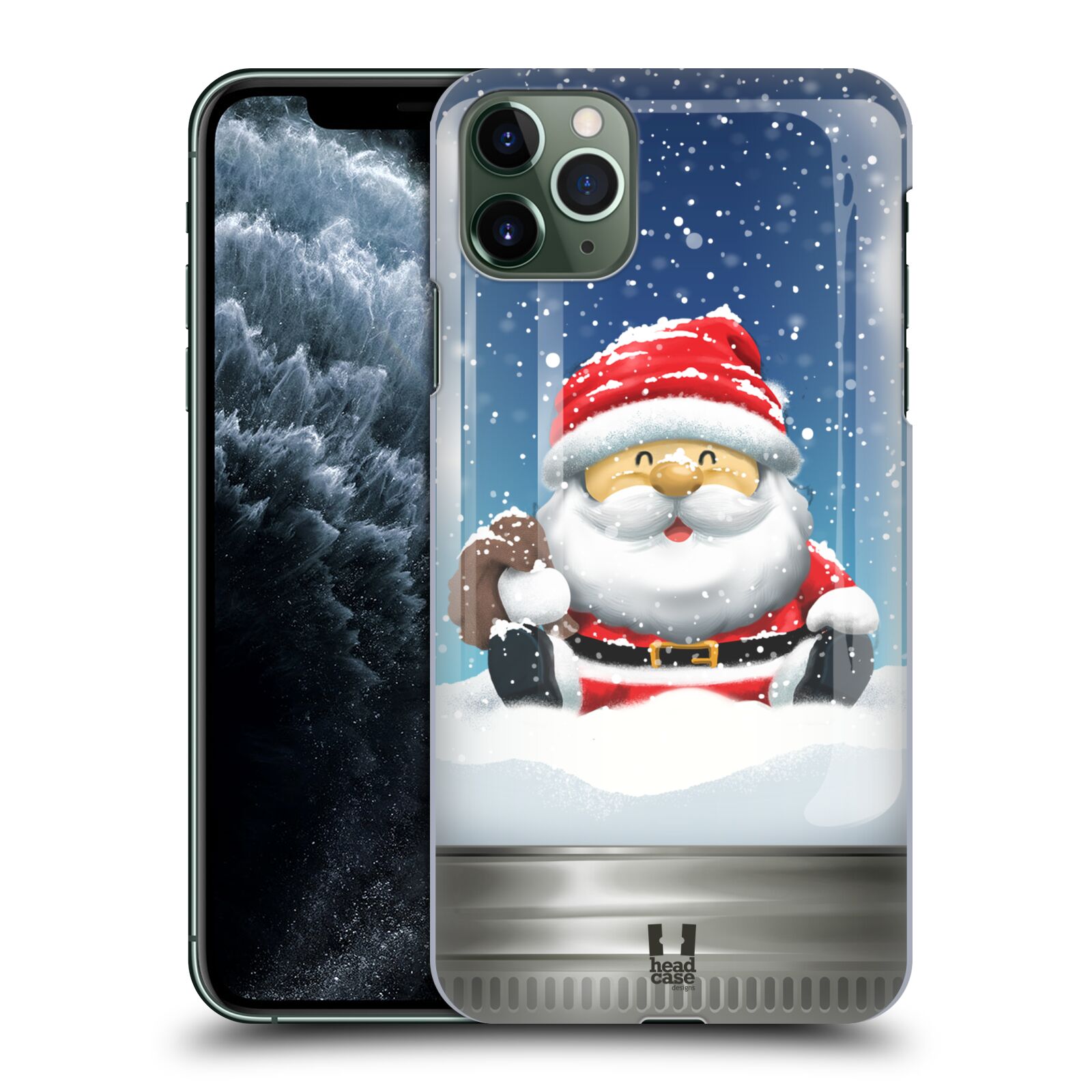 Pouzdro na mobil Apple Iphone 11 PRO MAX - HEAD CASE - vzor Vánoce v těžítku SANTA