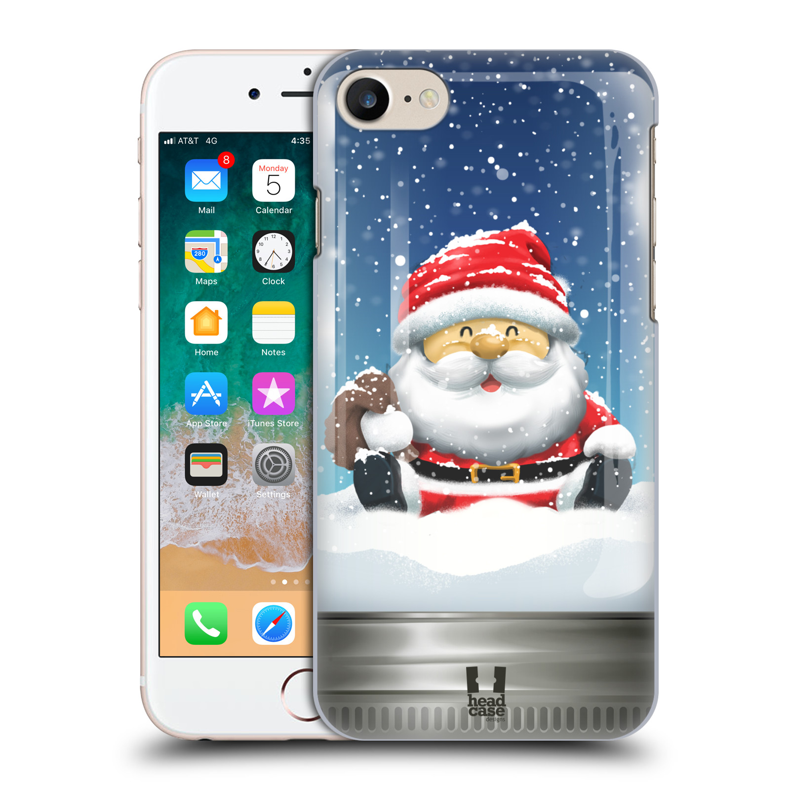 Plastové pouzdro pro mobil Apple Iphone 7/8/SE 2020 vzor Vánoce v těžítku SANTA