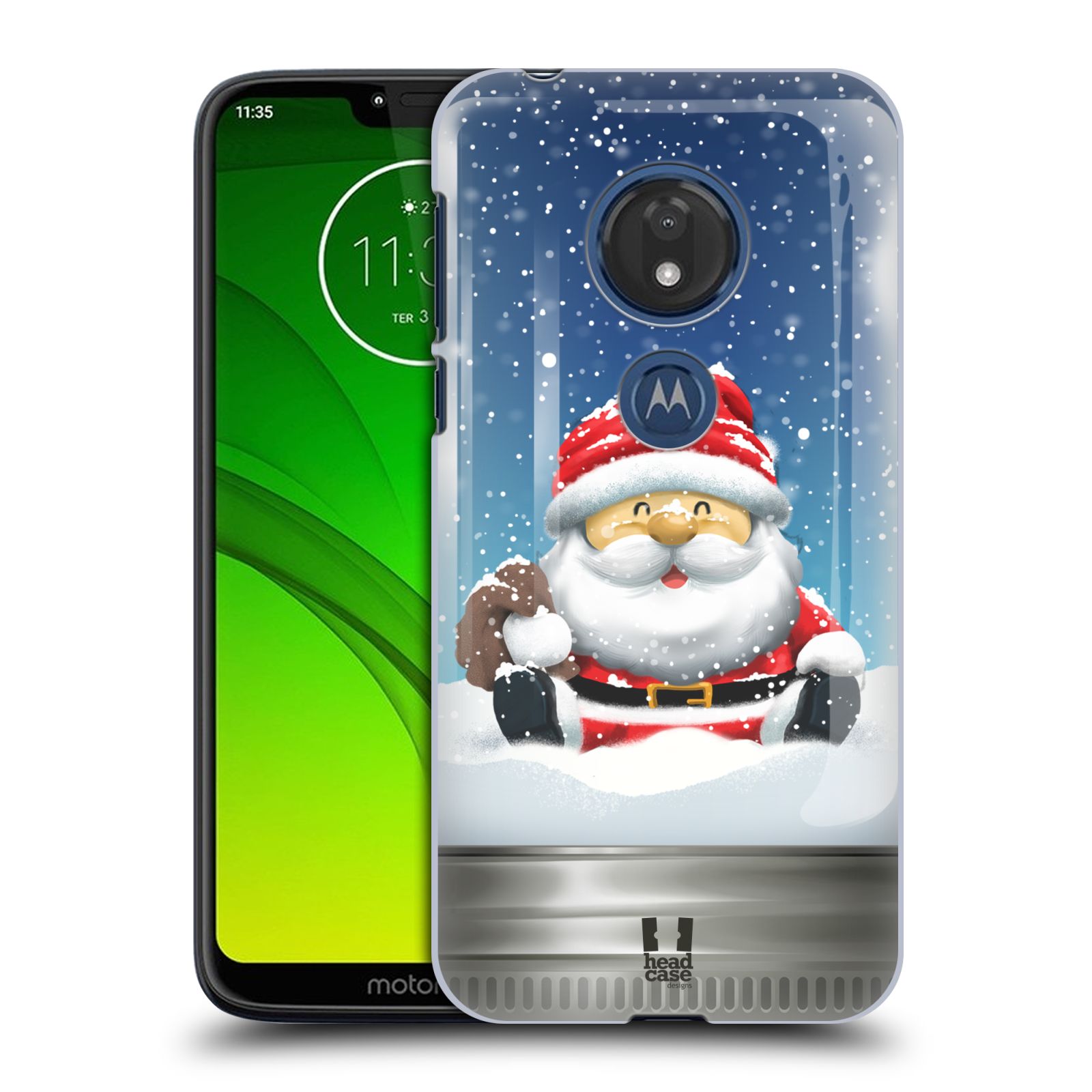 Pouzdro na mobil Motorola Moto G7 Play vzor Vánoce v těžítku SANTA