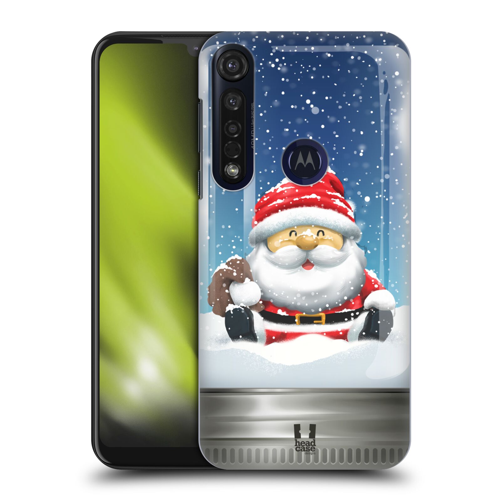 Pouzdro na mobil Motorola Moto G8 PLUS - HEAD CASE - vzor Vánoce v těžítku SANTA