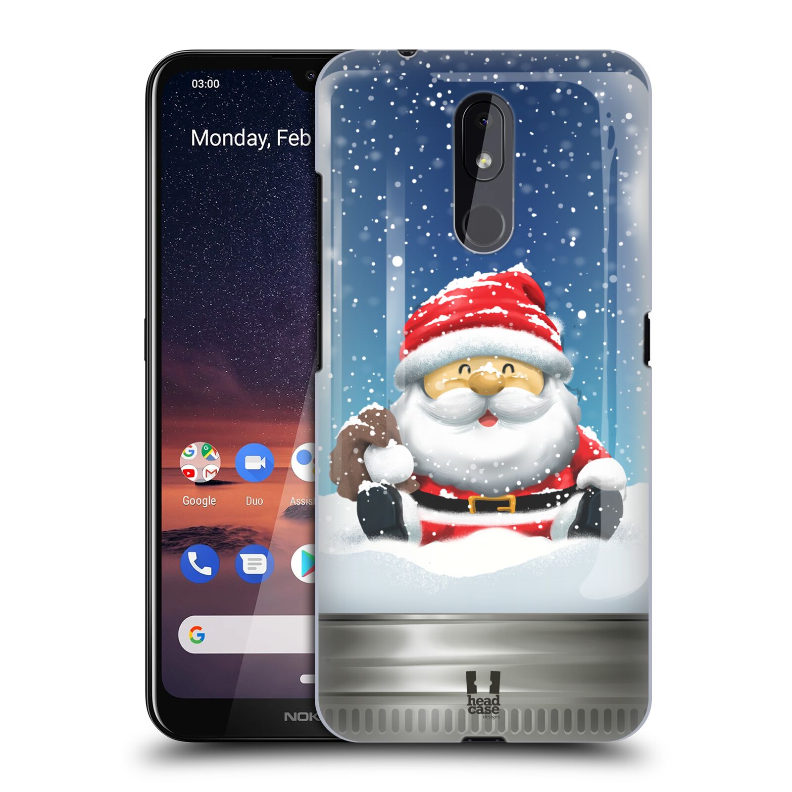 Pouzdro na mobil Nokia 3.2 - HEAD CASE - vzor Vánoce v těžítku SANTA