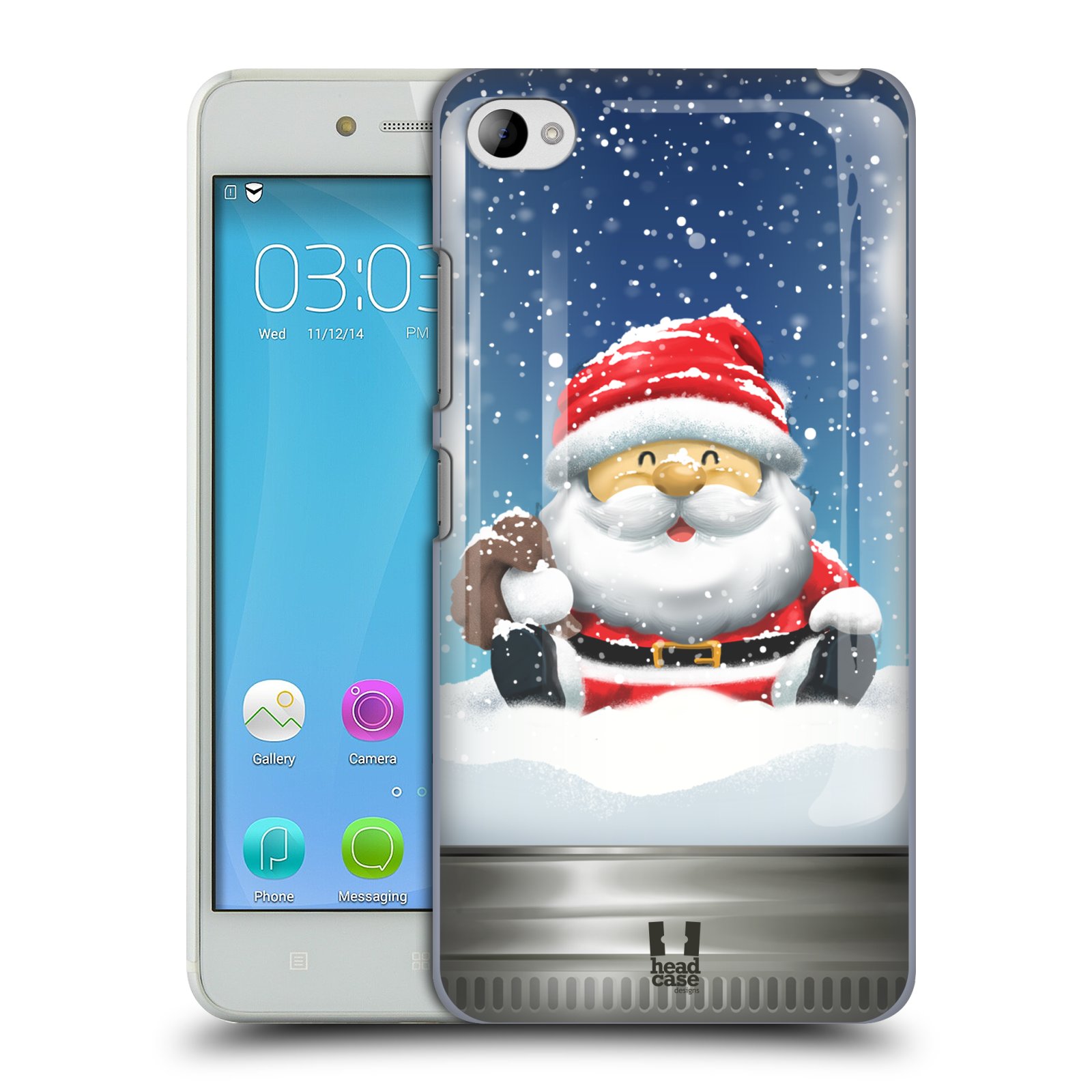 HEAD CASE pevný plastový obal na mobil LENOVO S90 vzor Vánoce v těžítku SANTA