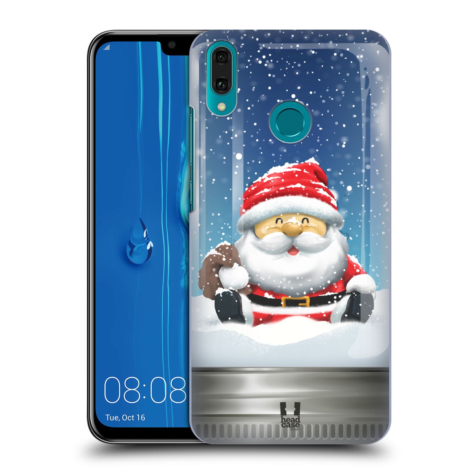 Pouzdro na mobil Huawei Y9 2019 - HEAD CASE - vzor Vánoce v těžítku SANTA