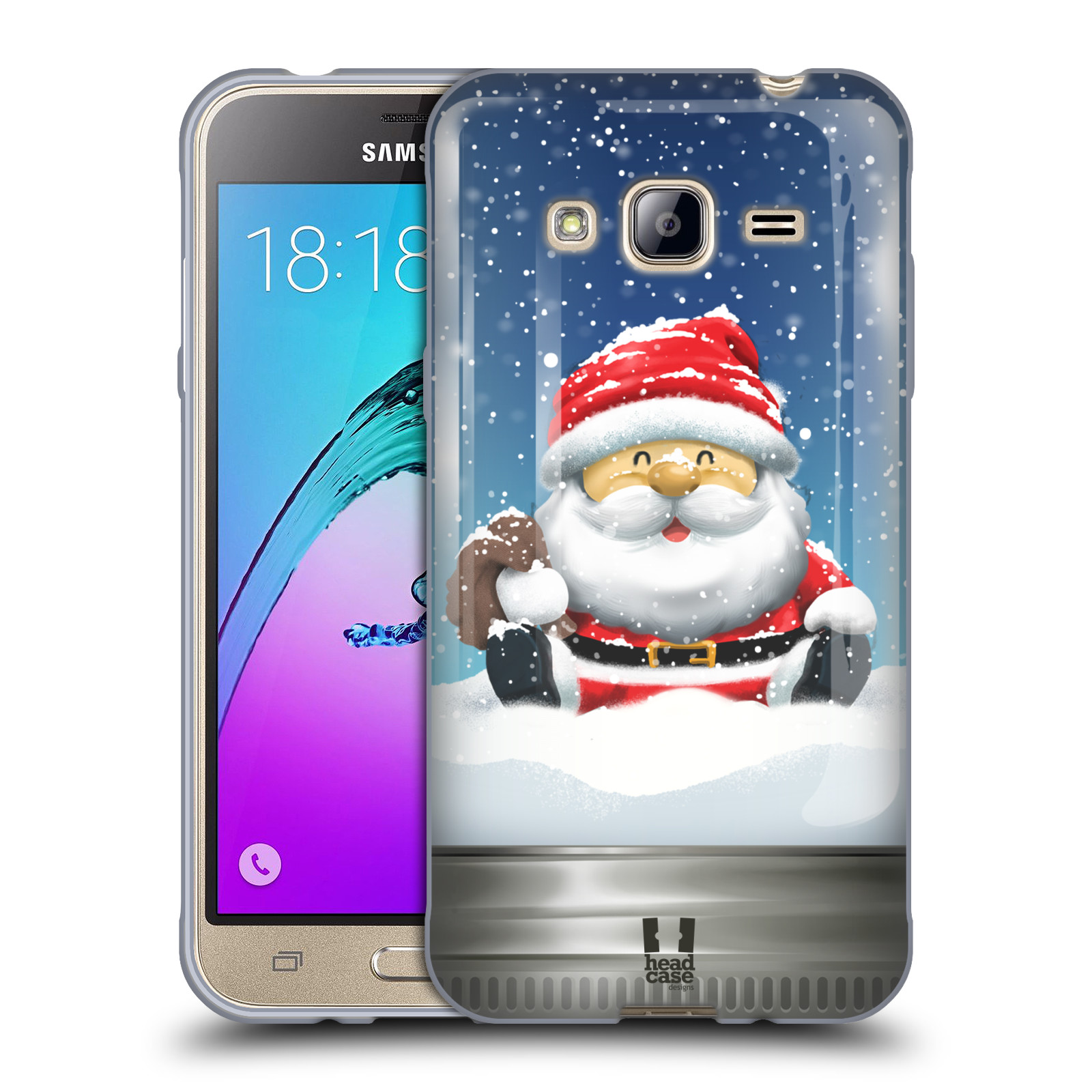 HEAD CASE silikonový obal na mobil Samsung Galaxy J3, J3 2016 vzor Vánoce v těžítku SANTA