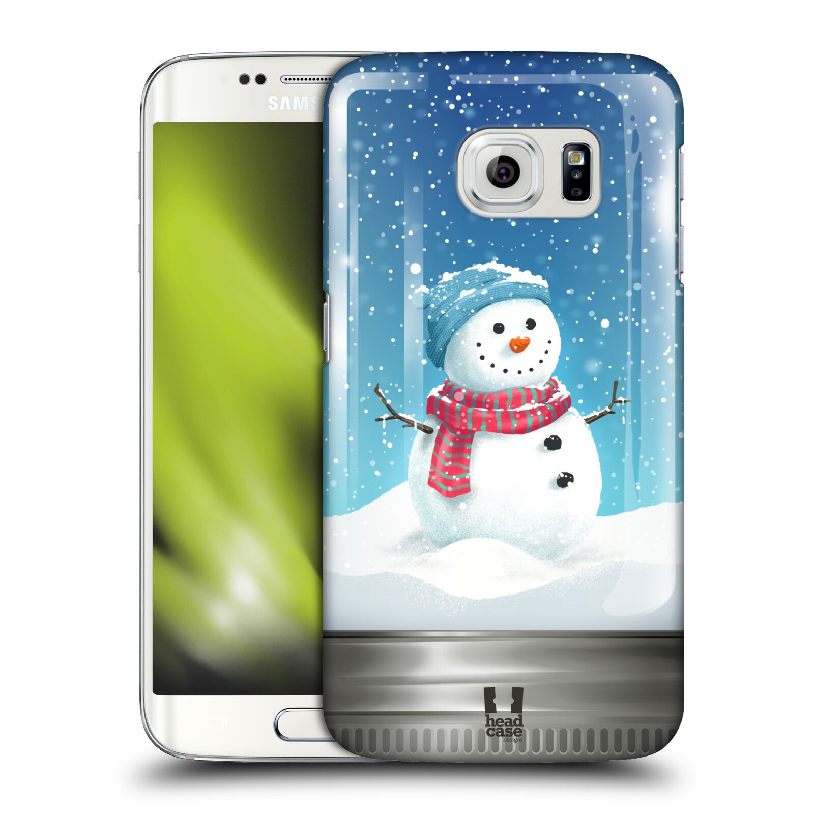 HEAD CASE plastový obal na mobil SAMSUNG Galaxy S6 EDGE (G9250, G925, G925F) vzor Vánoce v těžítku SNĚHULÁK