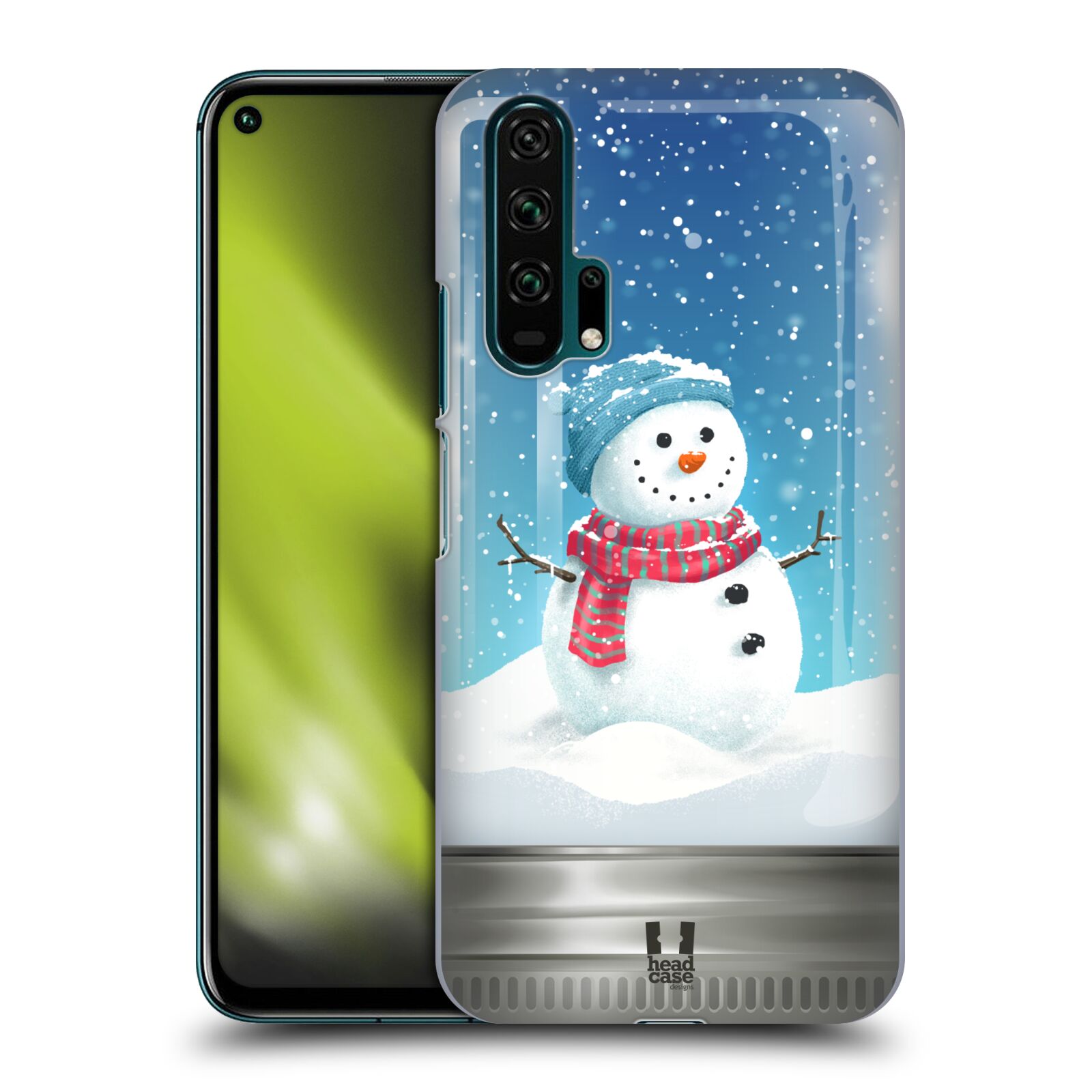Pouzdro na mobil Honor 20 PRO - HEAD CASE - vzor Vánoce v těžítku SNĚHULÁK