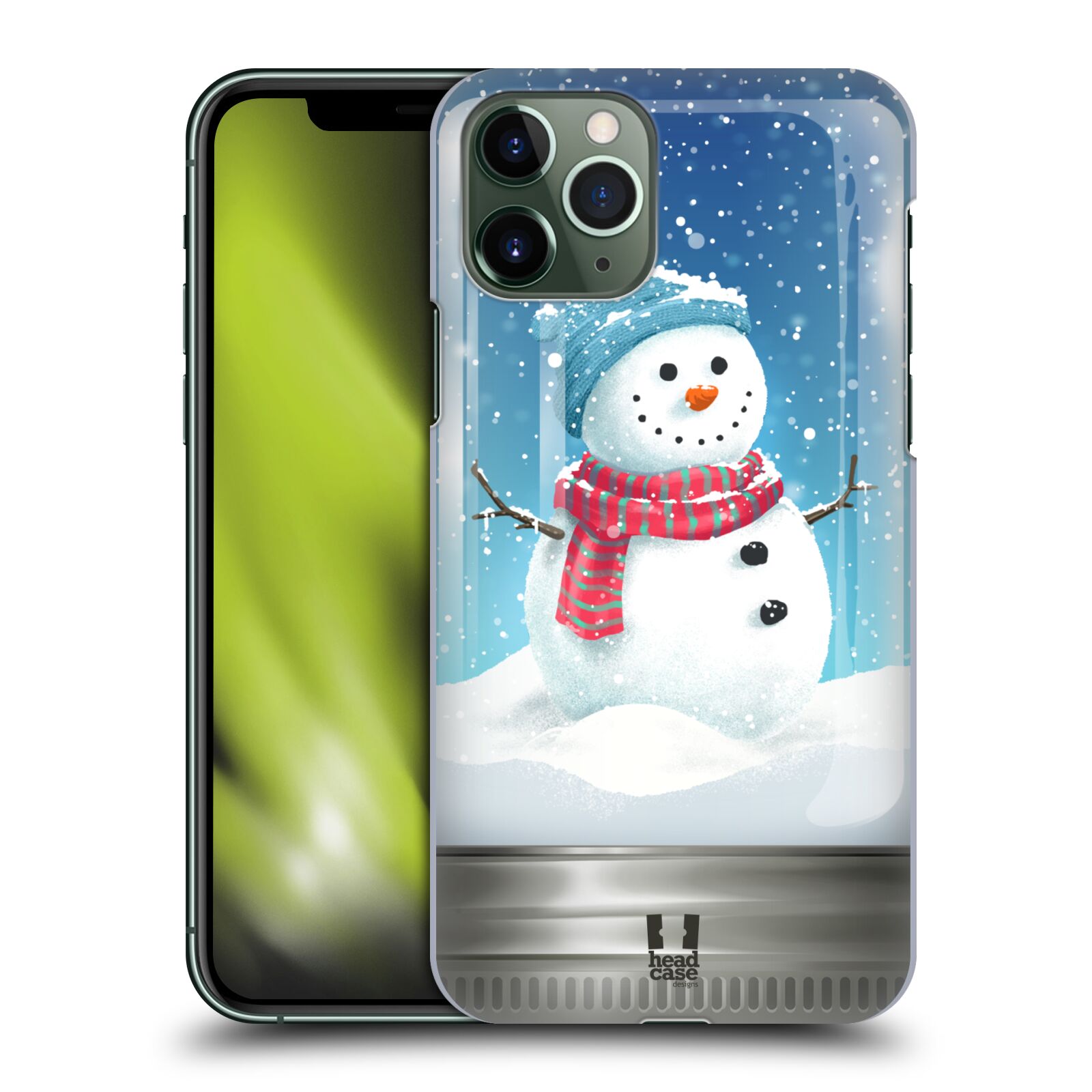 Pouzdro na mobil Apple Iphone 11 PRO - HEAD CASE - vzor Vánoce v těžítku SNĚHULÁK