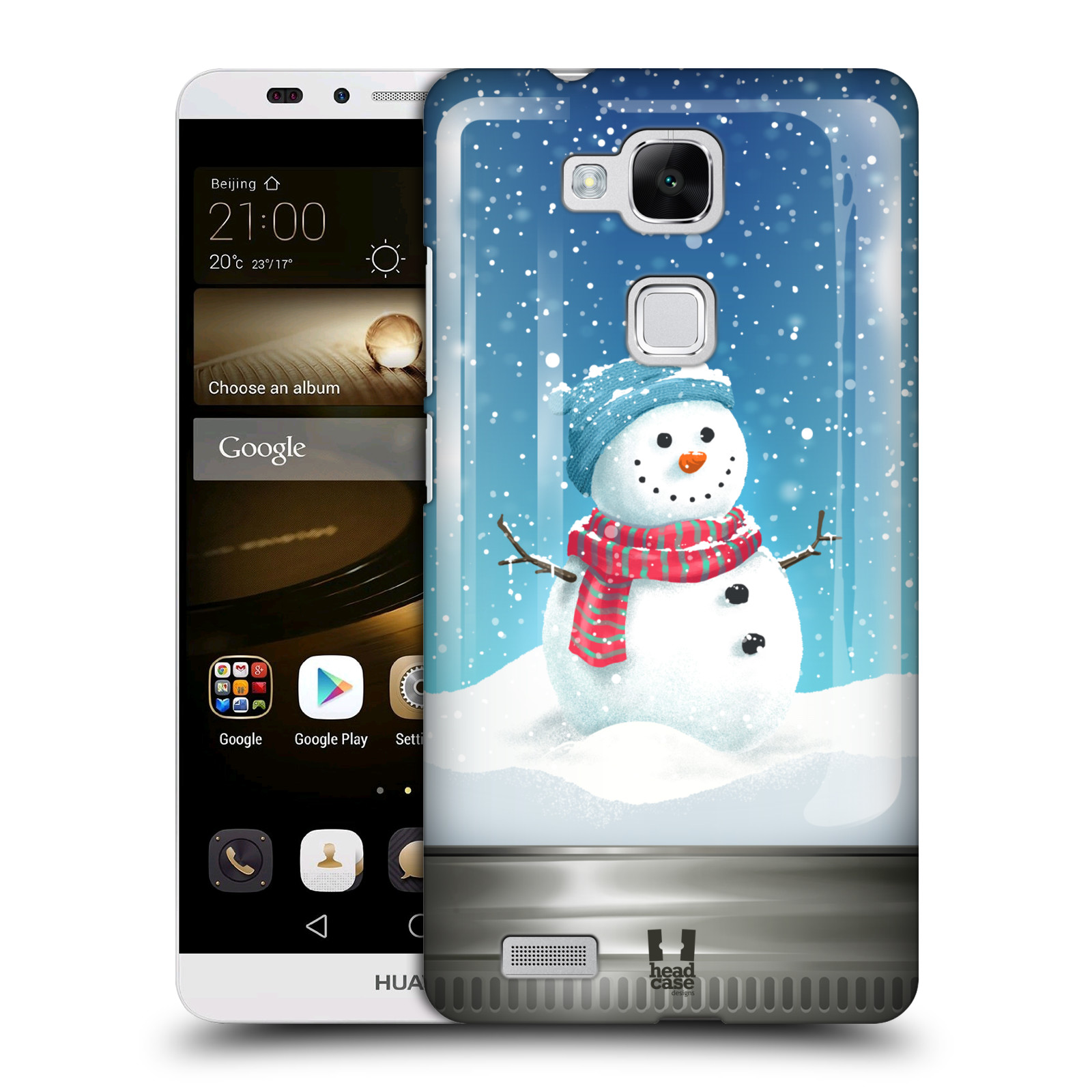 HEAD CASE plastový obal na mobil Huawei Mate 7 vzor Vánoce v těžítku SNĚHULÁK