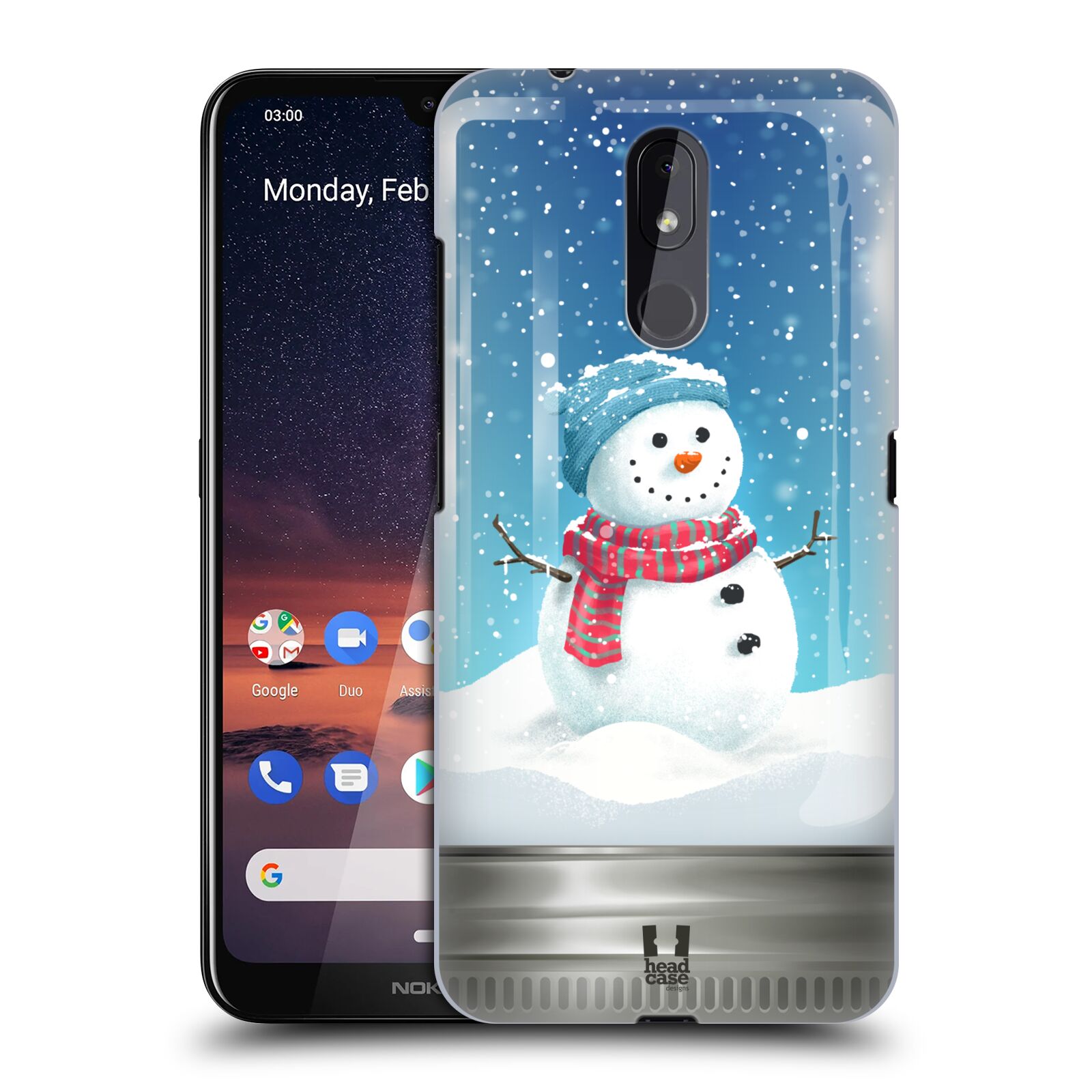 Pouzdro na mobil Nokia 3.2 - HEAD CASE - vzor Vánoce v těžítku SNĚHULÁK
