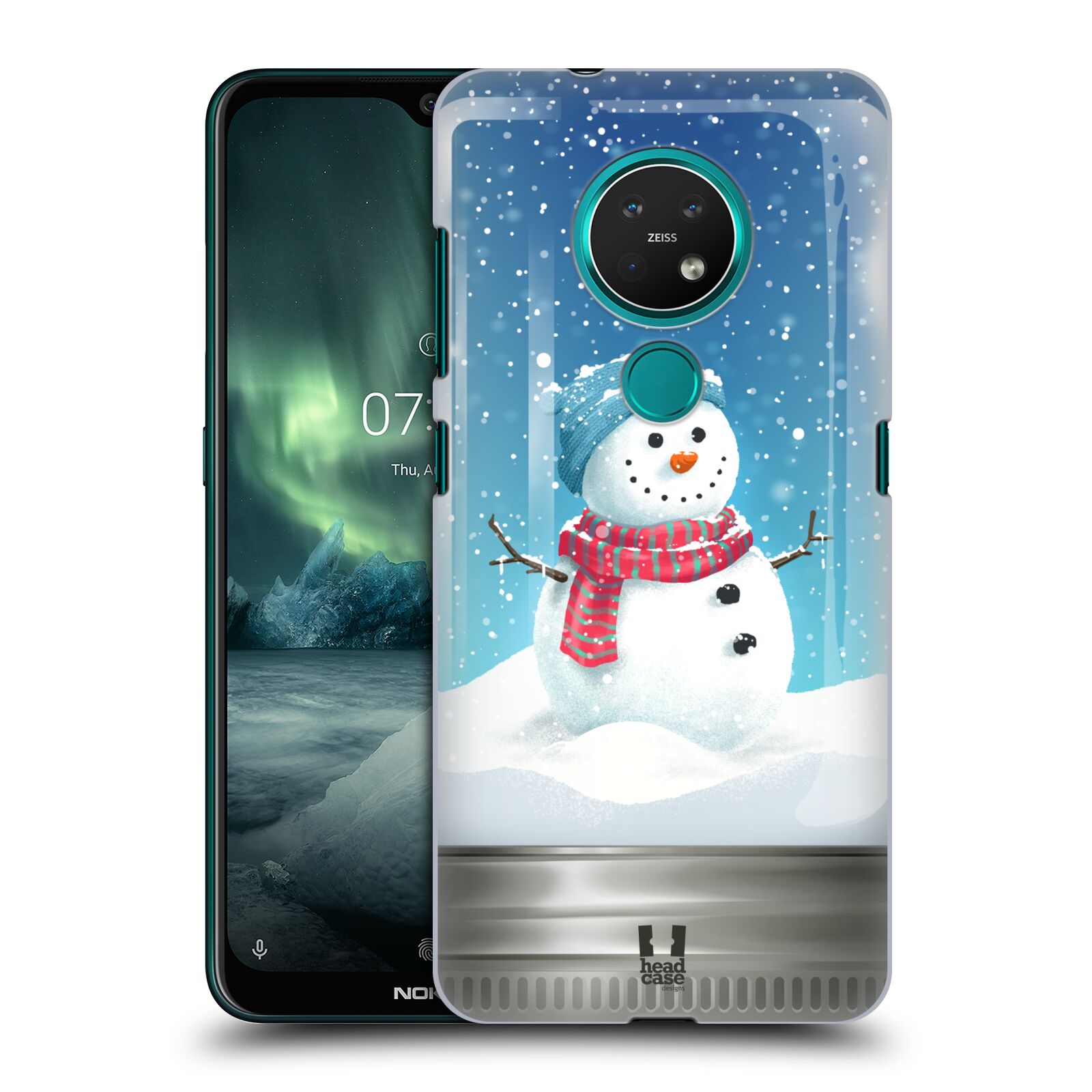 Pouzdro na mobil NOKIA 7.2 - HEAD CASE - vzor Vánoce v těžítku SNĚHULÁK