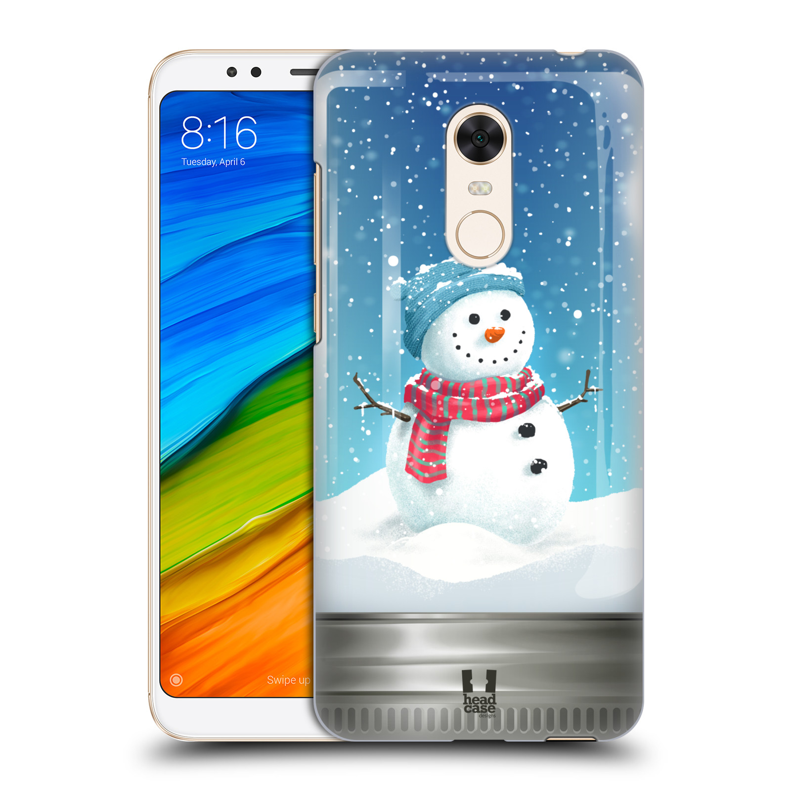HEAD CASE plastový obal na mobil Xiaomi Redmi 5 PLUS vzor Vánoce v těžítku SNĚHULÁK
