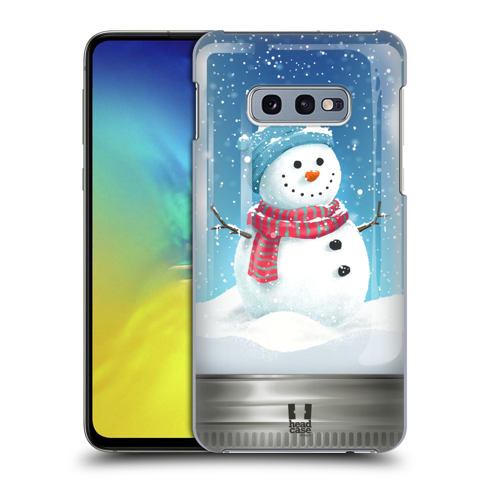 Pouzdro na mobil Samsung Galaxy S10e - HEAD CASE - vzor Vánoce v těžítku SNĚHULÁK