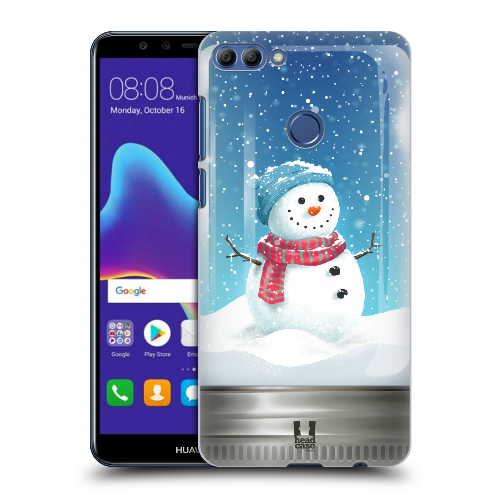 HEAD CASE plastový obal na mobil Huawei Y9 2018 vzor Vánoce v těžítku SNĚHULÁK