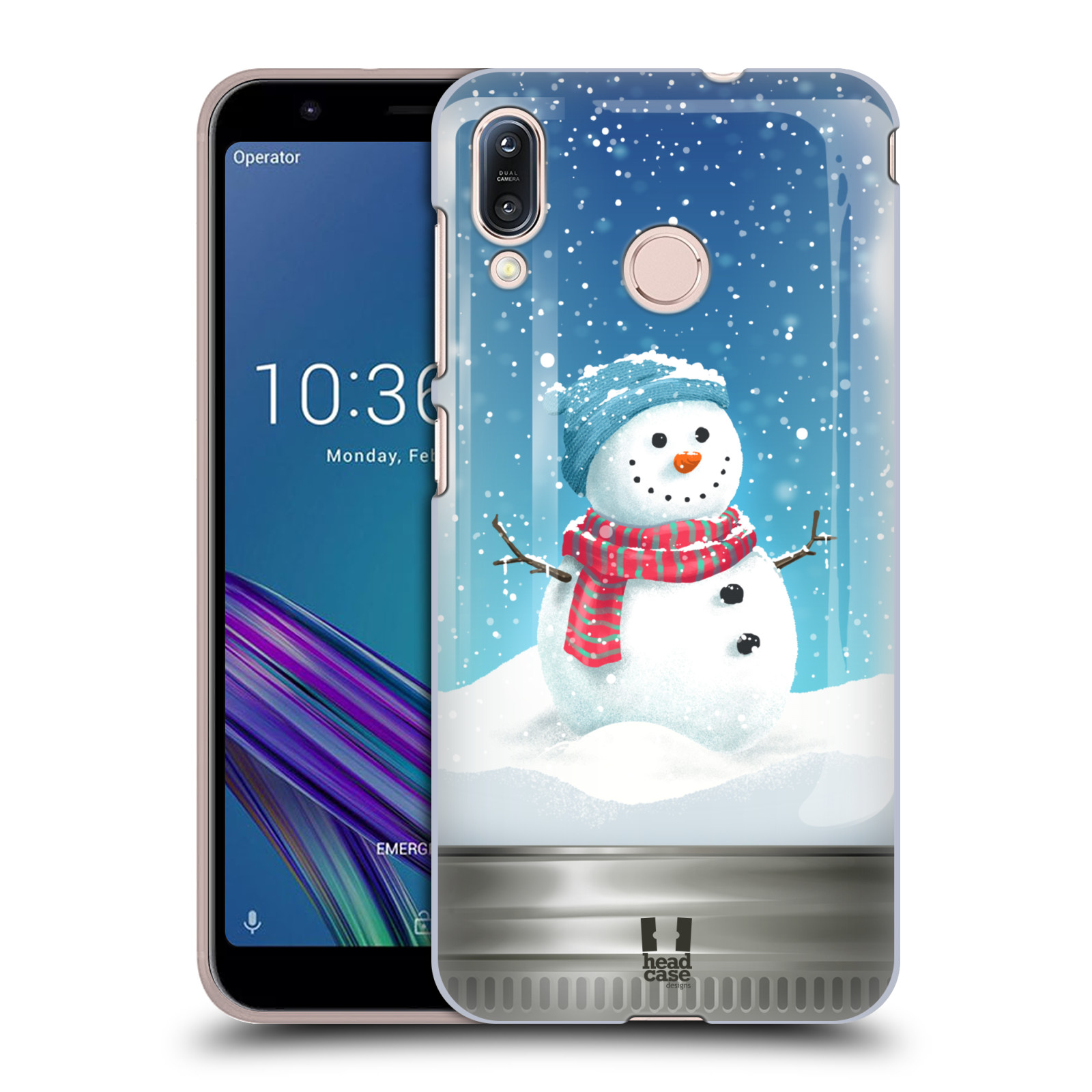Pouzdro na mobil Asus Zenfone Max M1 (ZB555KL) - HEAD CASE - vzor Vánoce v těžítku SNĚHULÁK