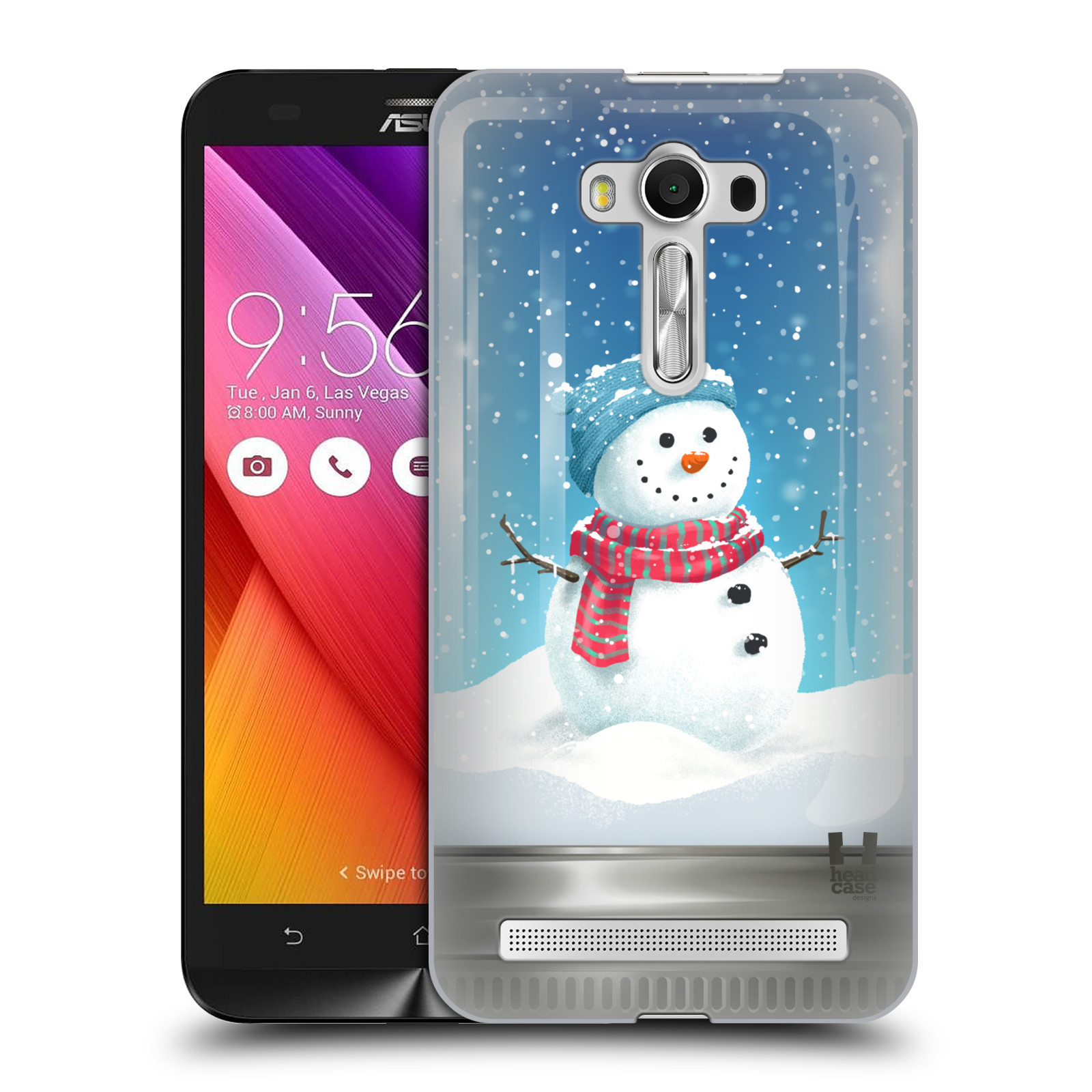HEAD CASE plastový obal na mobil Asus Zenfone 2 LASER (5,5 displej ZE550KL) vzor Vánoce v těžítku SNĚHULÁK
