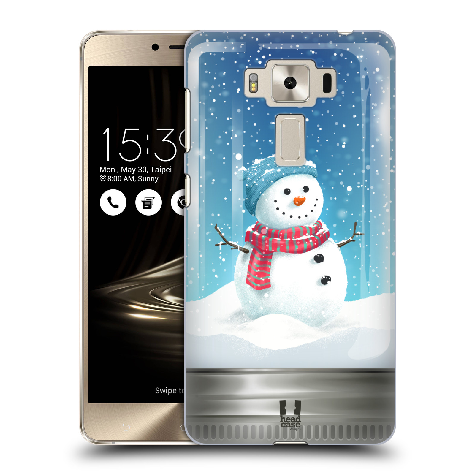 HEAD CASE plastový obal na mobil Asus Zenfone 3 DELUXE ZS550KL vzor Vánoce v těžítku SNĚHULÁK