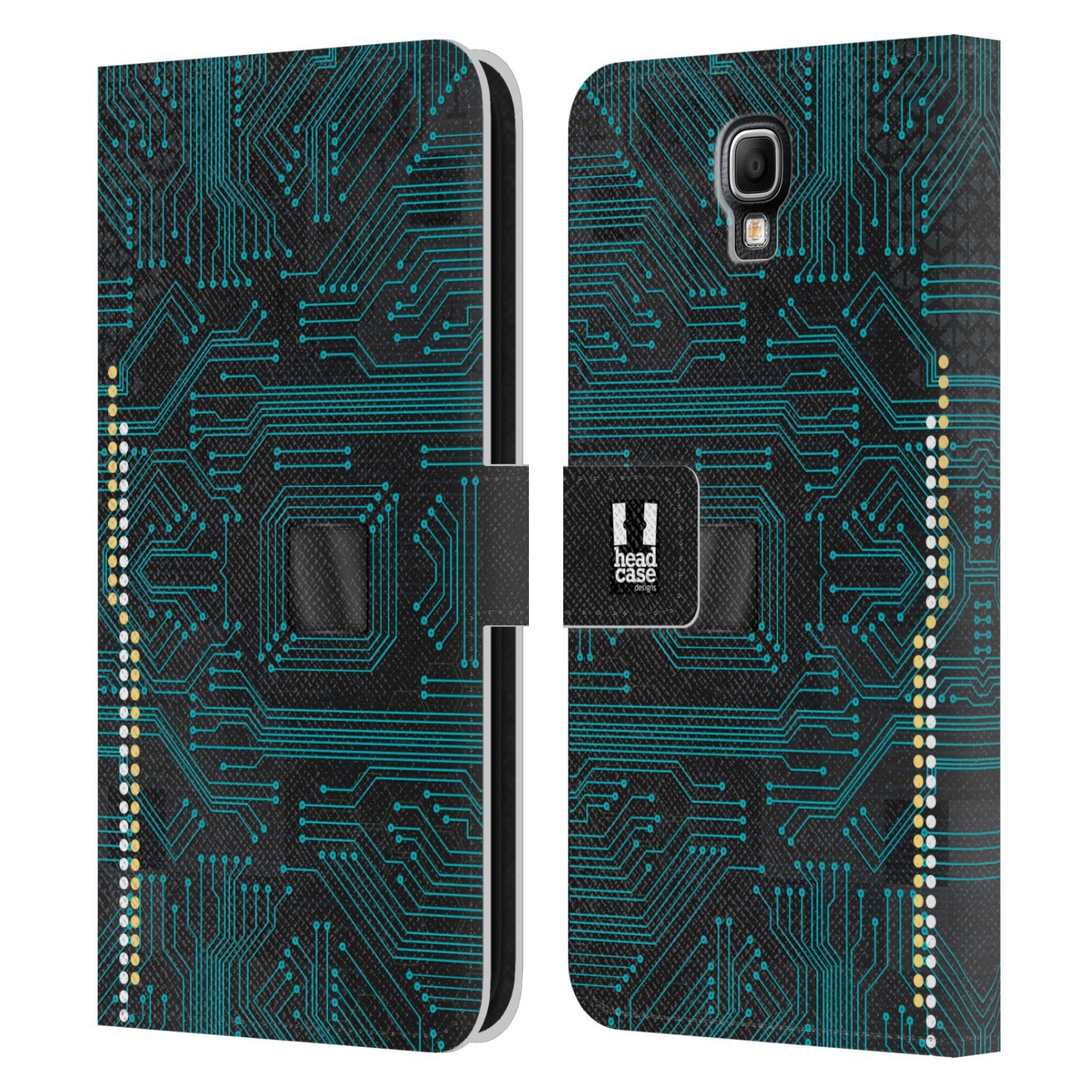 HEAD CASE Flipové pouzdro pro mobil Samsung Galaxy Note 3 NEO (N7505) počítač základní deska modrá barva