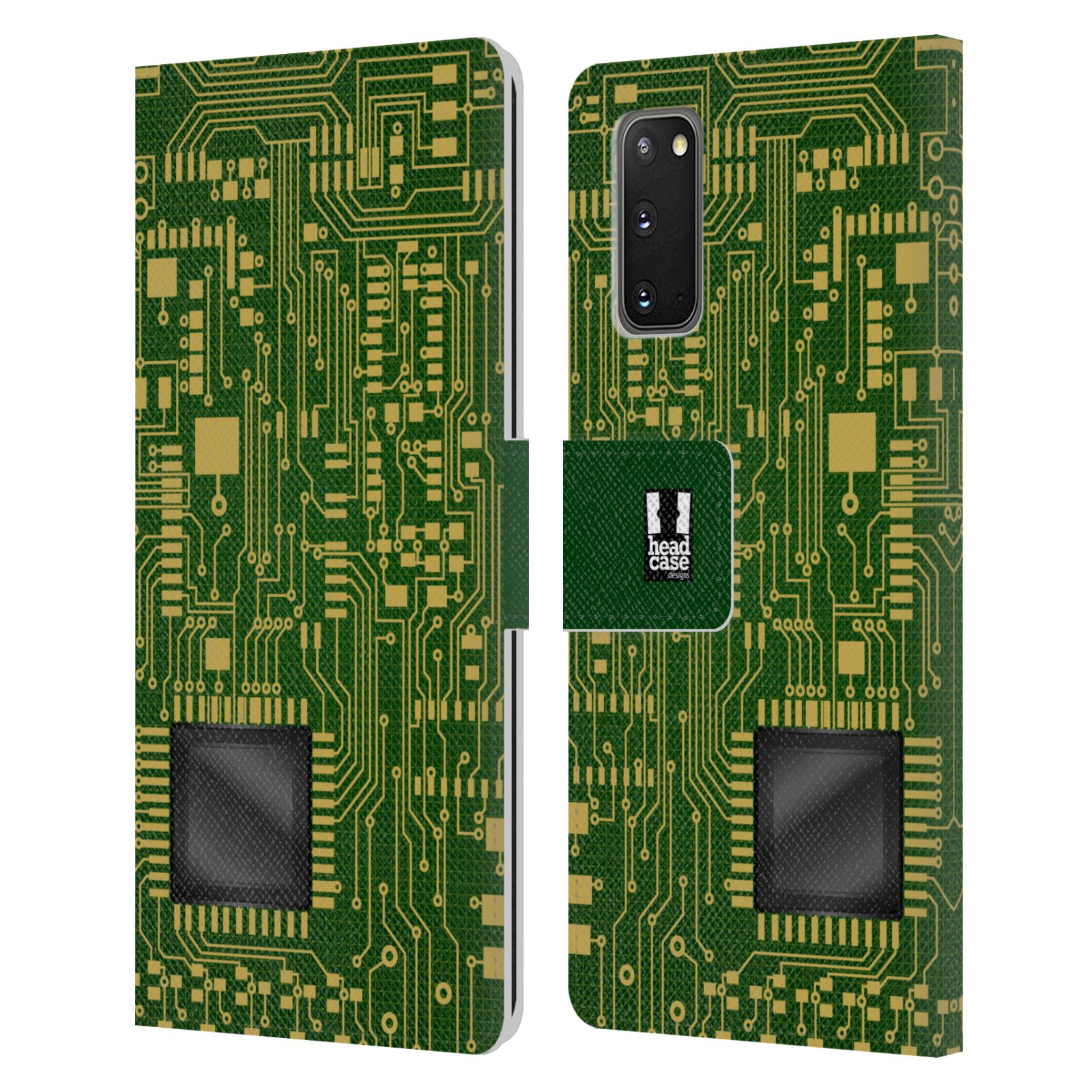 Pouzdro na mobil Samsung Galaxy S20 počítač základní deska zelená barva velký čip
