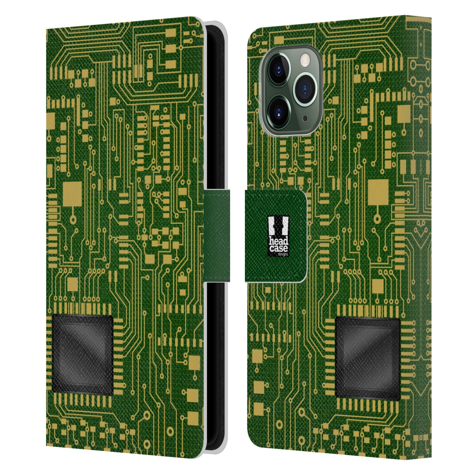 Pouzdro na mobil Apple Iphone 11 PRO počítač základní deska zelená barva velký čip