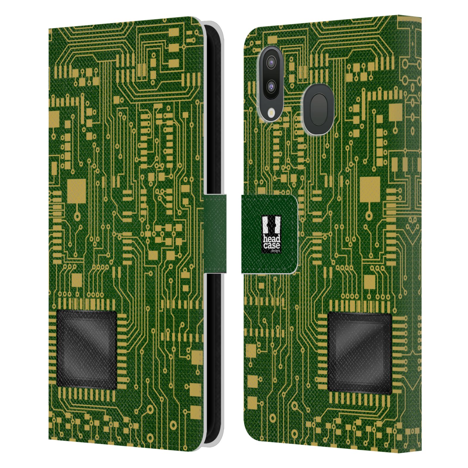 Pouzdro na mobil Samsung Galaxy M20 počítač základní deska zelená barva velký čip
