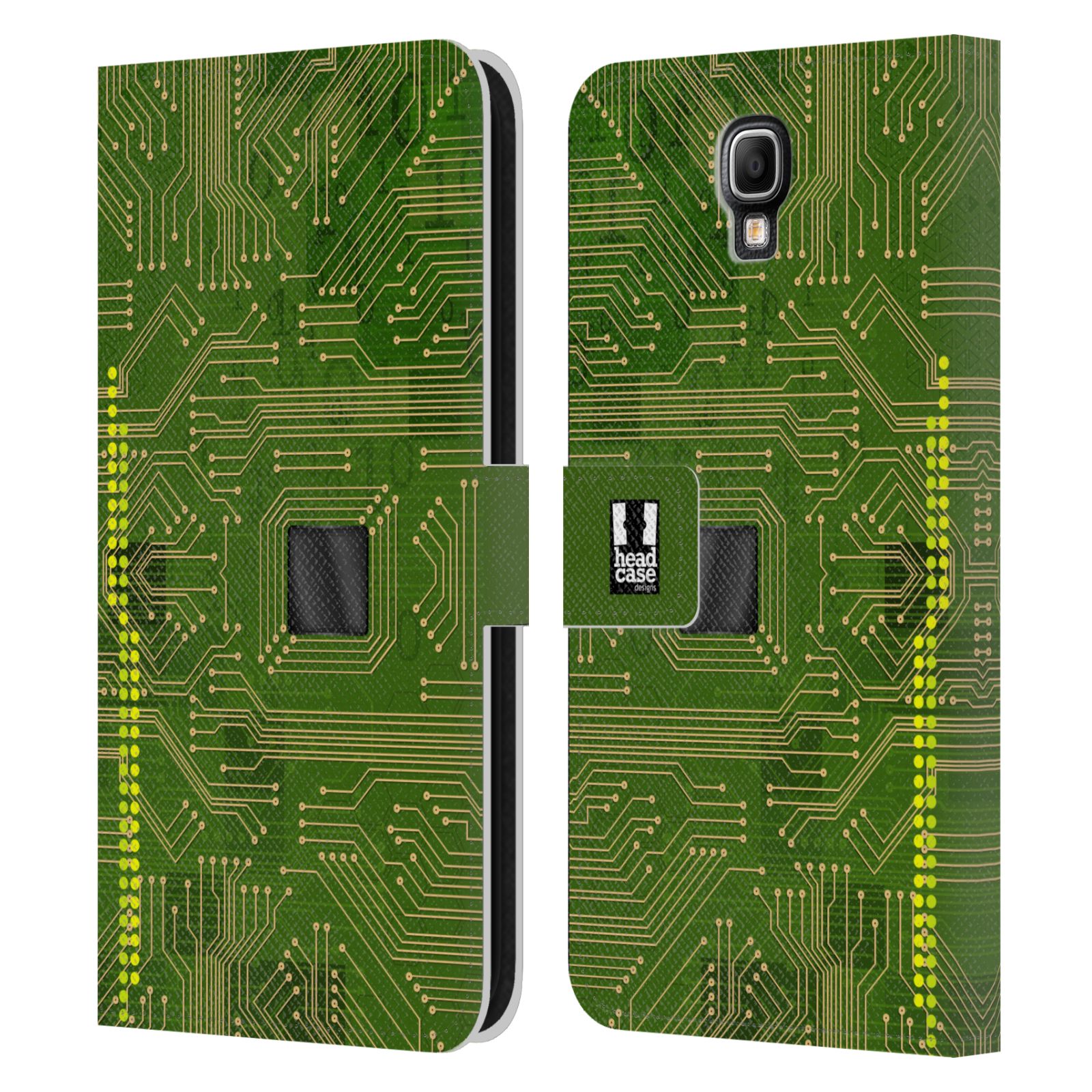 HEAD CASE Flipové pouzdro pro mobil Samsung Galaxy Note 3 NEO (N7505) počítač základní deska zelená barva