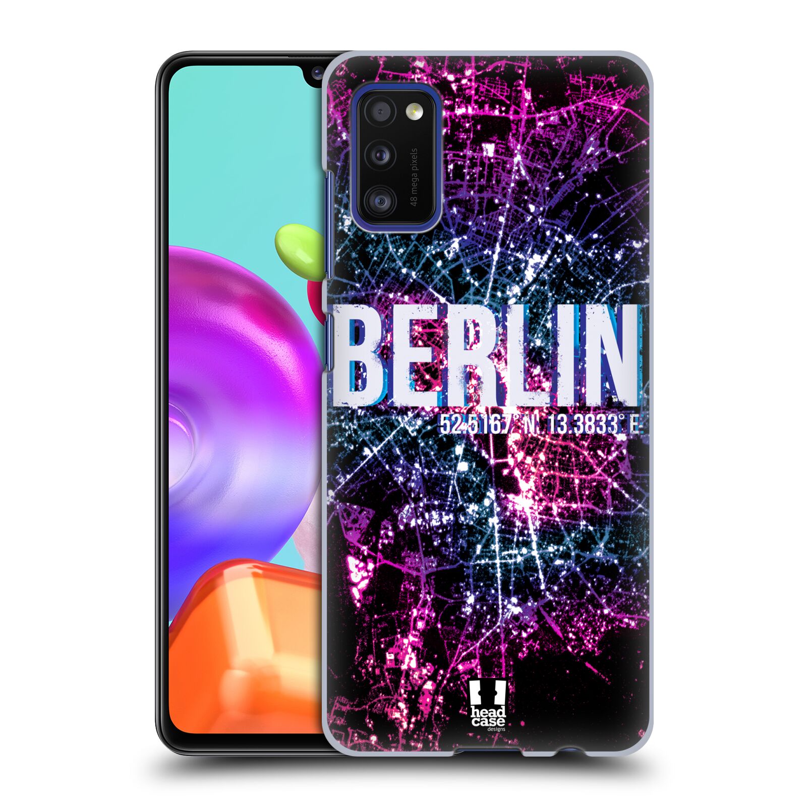 Zadní kryt na mobil Samsung Galaxy A41 vzor Světla známých měst, Satelitní snímky NĚMECKO, BERLÍN