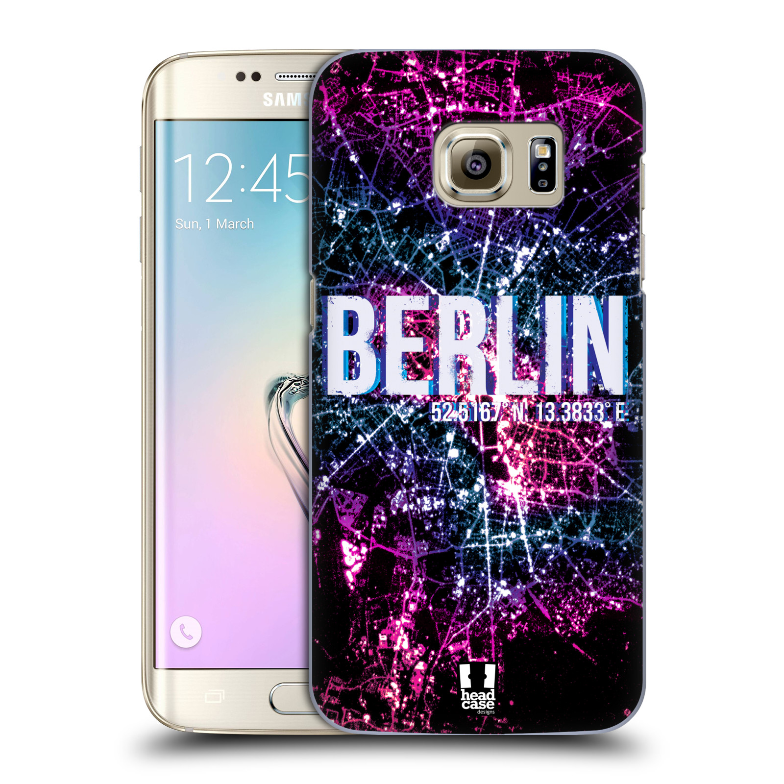 HEAD CASE plastový obal na mobil SAMSUNG GALAXY S7 EDGE vzor Světla známých měst, Satelitní snímky NĚMECKO, BERLÍN