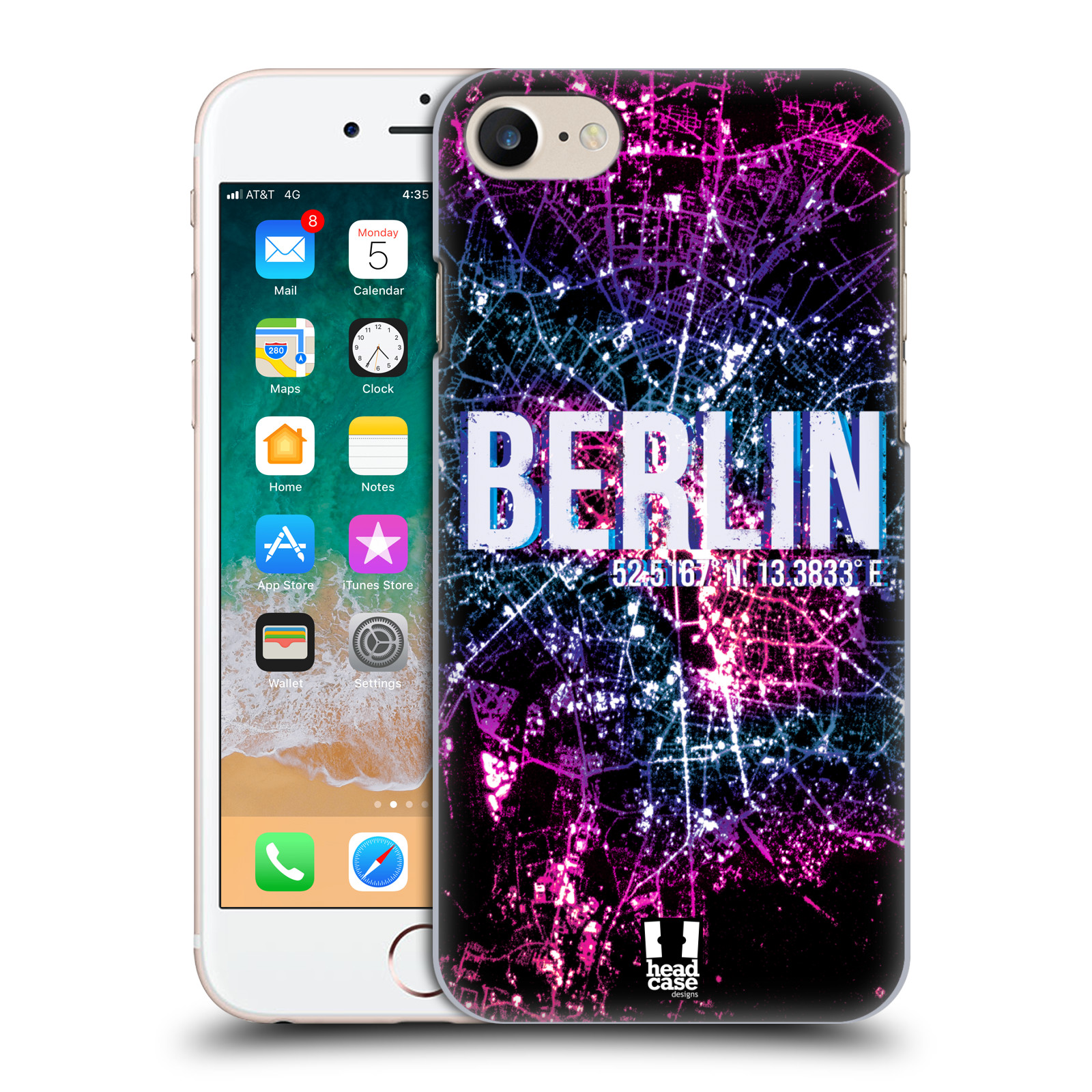 HEAD CASE plastový obal na mobil Apple Iphone 7 vzor Světla známých měst, Satelitní snímky NĚMECKO, BERLÍN