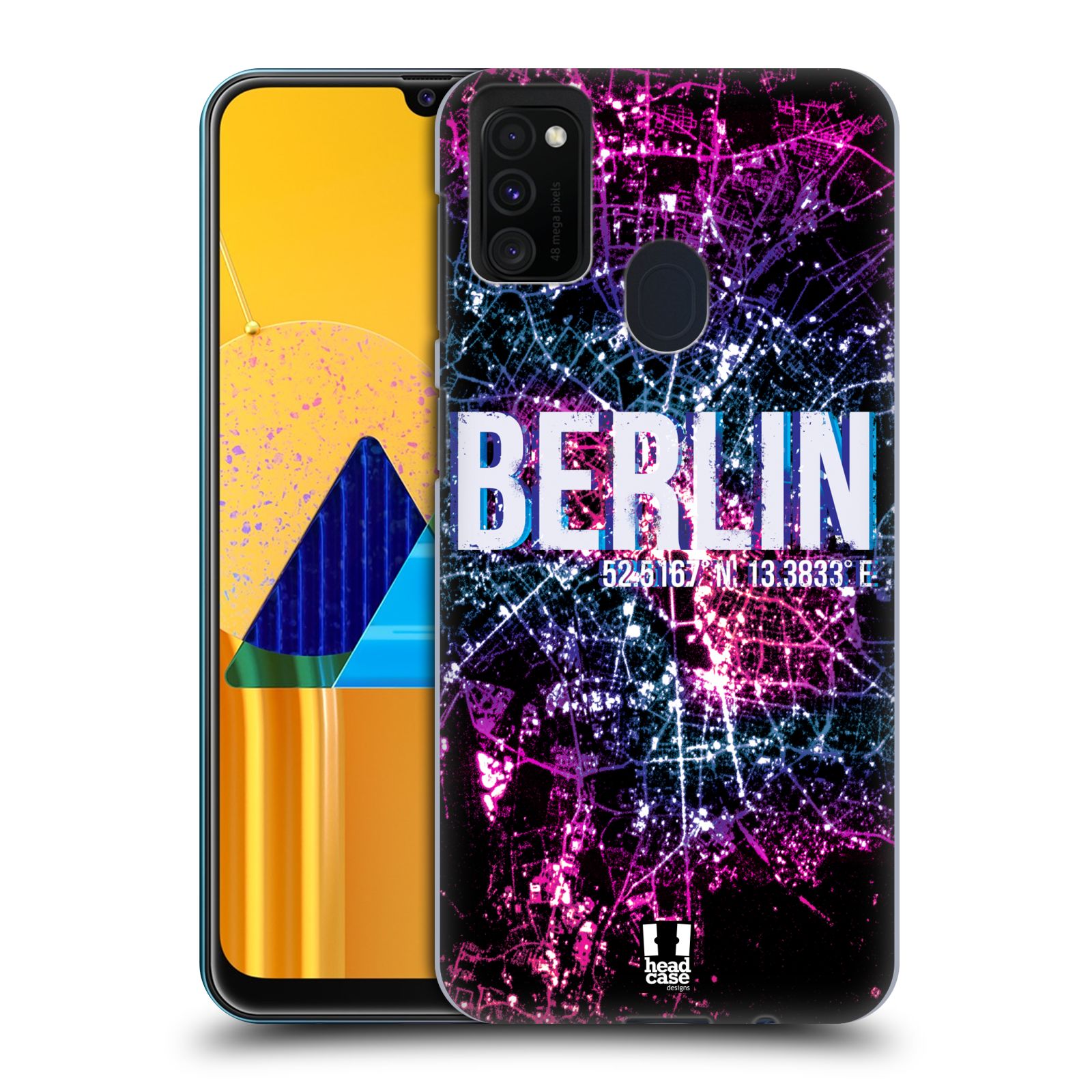 Zadní kryt na mobil Samsung Galaxy M21 vzor Světla známých měst, Satelitní snímky NĚMECKO, BERLÍN