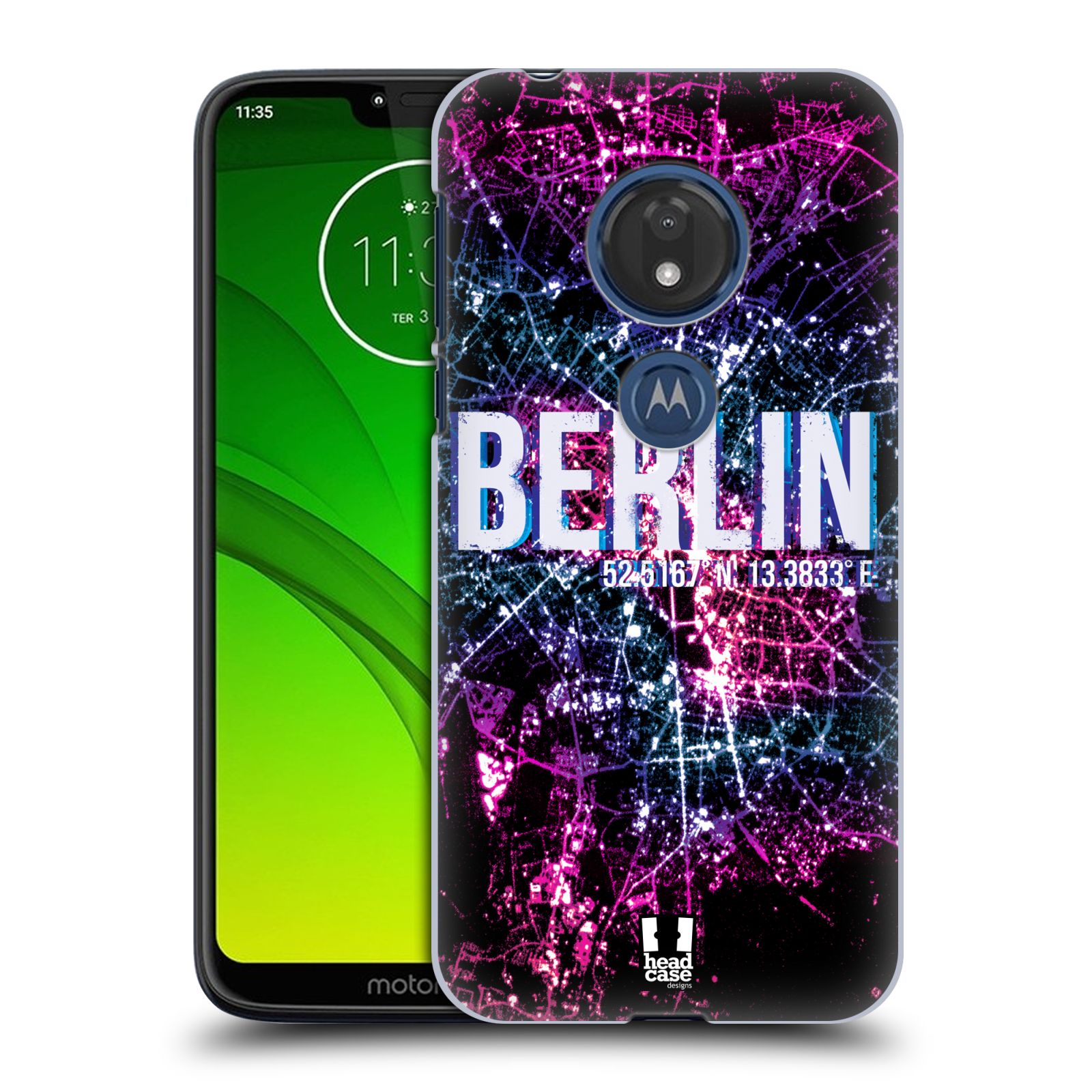 Pouzdro na mobil Motorola Moto G7 Play vzor Světla známých měst, Satelitní snímky NĚMECKO, BERLÍN