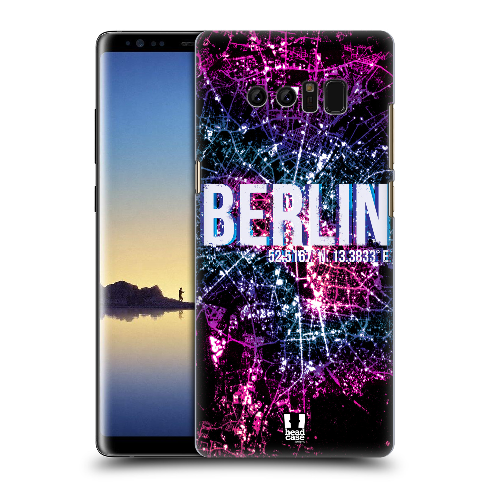 HEAD CASE plastový obal na mobil Samsung Galaxy Note 8 vzor Světla známých měst, Satelitní snímky NĚMECKO, BERLÍN