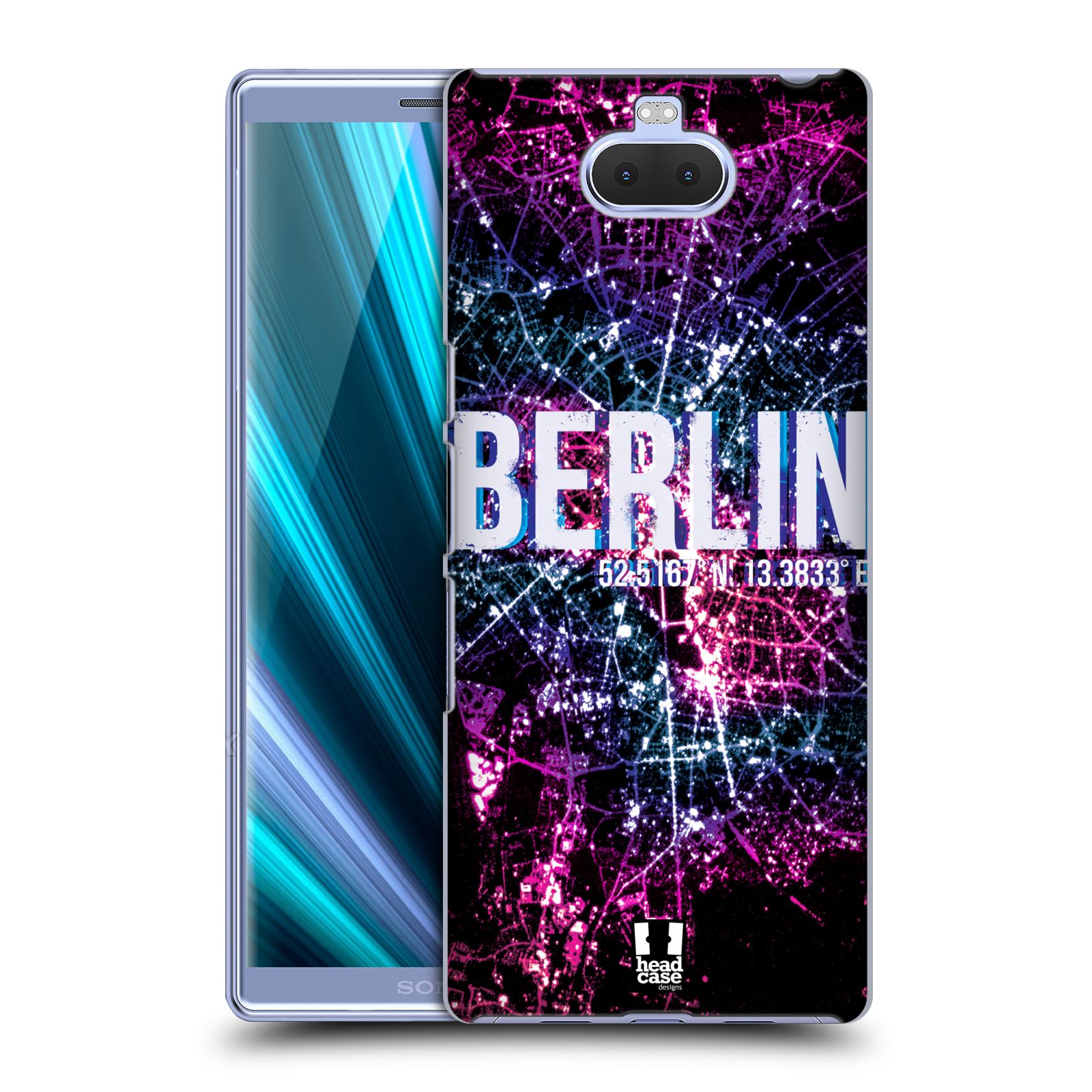 Pouzdro na mobil Sony Xperia 10 - Head Case - vzor Světla známých měst, Satelitní snímky NĚMECKO, BERLÍN