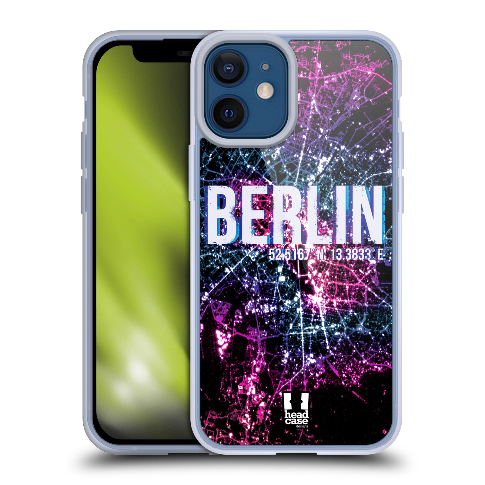 Plastový obal na mobil Apple Iphone 12 MINI vzor Světla známých měst, Satelitní snímky NĚMECKO, BERLÍN