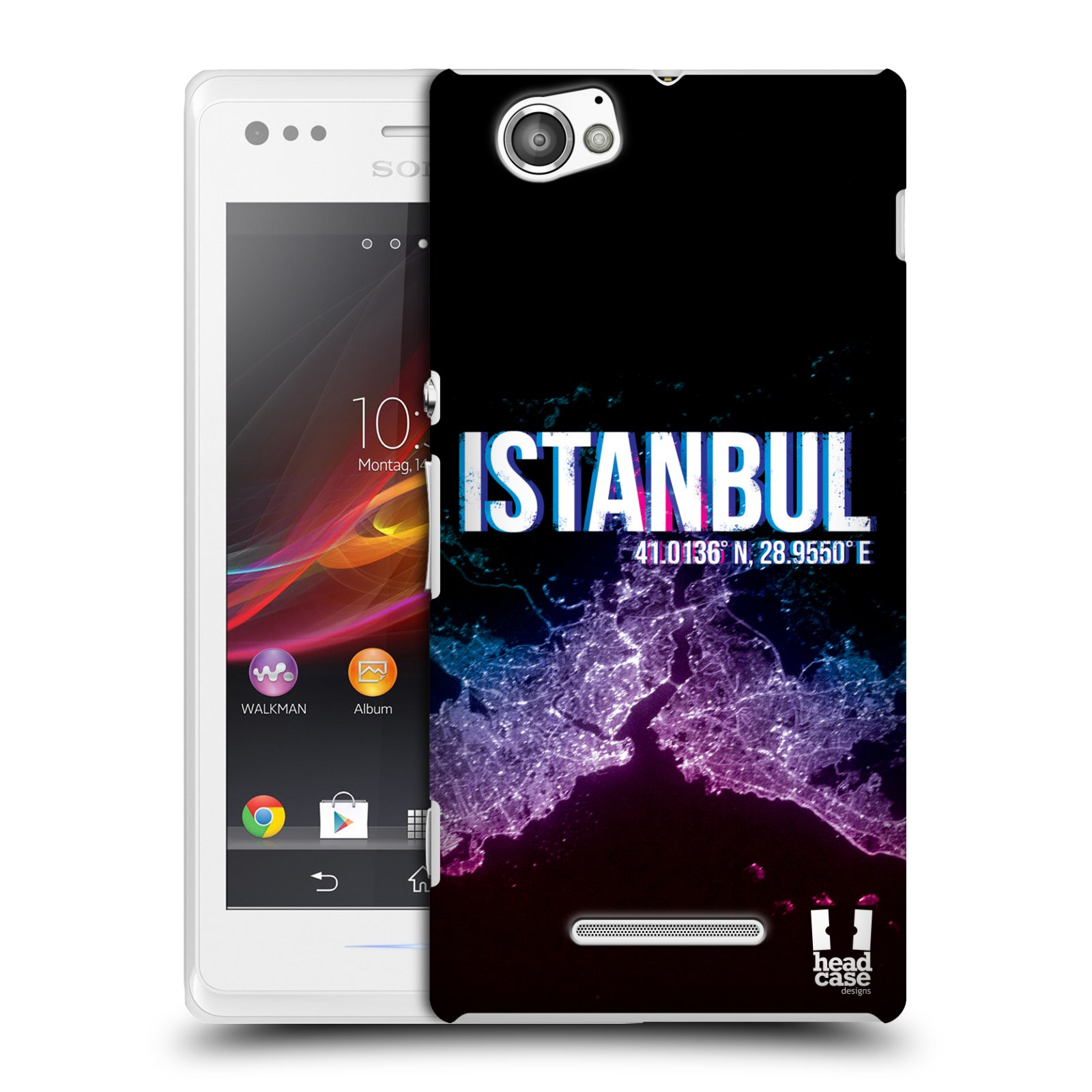 HEAD CASE plastový obal na mobil Sony Xperia M vzor Světla známých měst, Satelitní snímky TURECKO, ISTANBUL