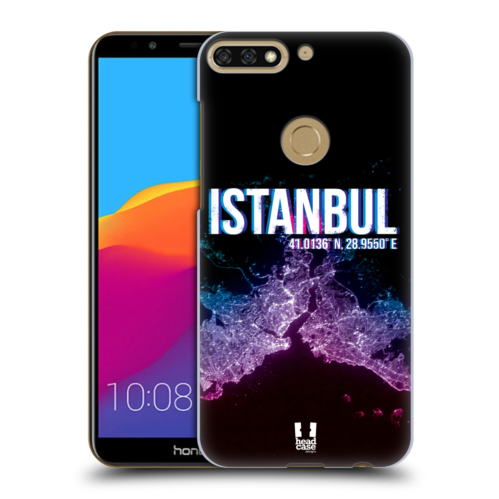 HEAD CASE plastový obal na mobil Honor 7c vzor Světla známých měst, Satelitní snímky TURECKO, ISTANBUL