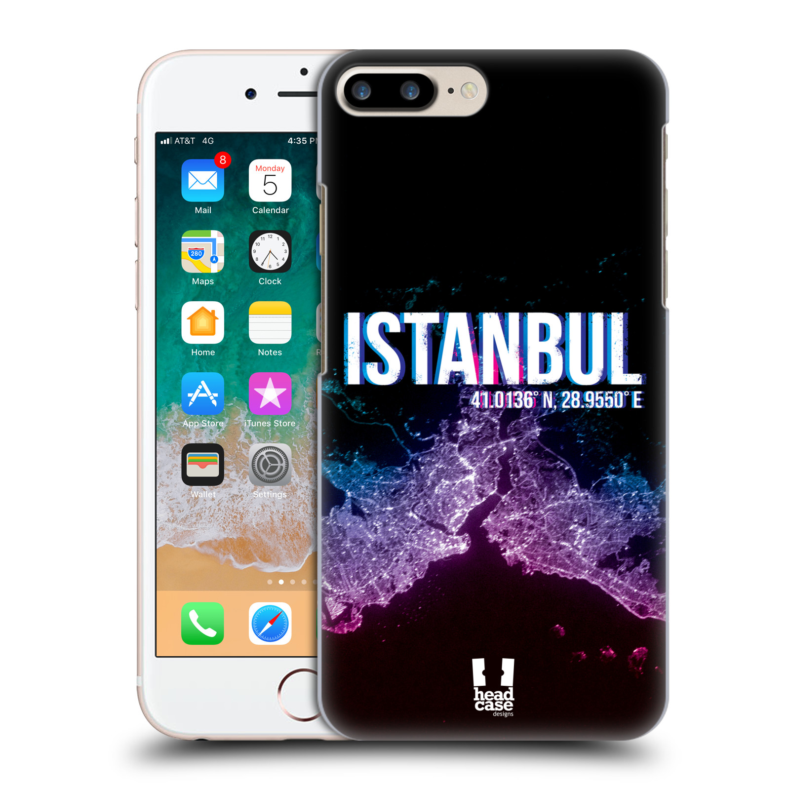 Plastové pouzdro pro mobil Apple Iphone 8 PLUS vzor Světla známých měst, Satelitní snímky TURECKO, ISTANBUL